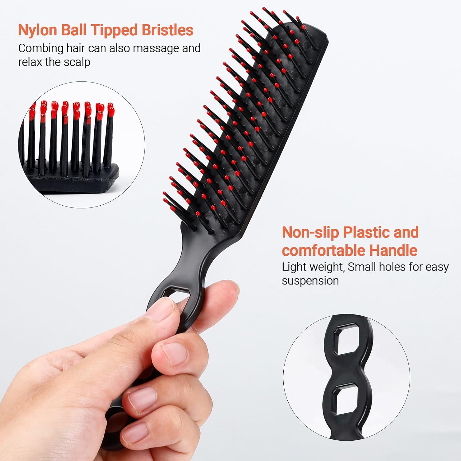 Paquete de 100 cepillos de pelo a granel, cepillos de pelo antienredos, peines de masaje antiestáticos, cepillo de plástico desechable adecuado para