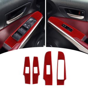 4 piezas compatibles con interruptor de elevación de ventana trasera de fibra de carbono, panel de control, adhesivo interior para IS250 2014 4 piezas compatibles con interruptor de elevación de ventana trasera de fibra de carbono, panel de control, adhesivo interior para IS250 2014