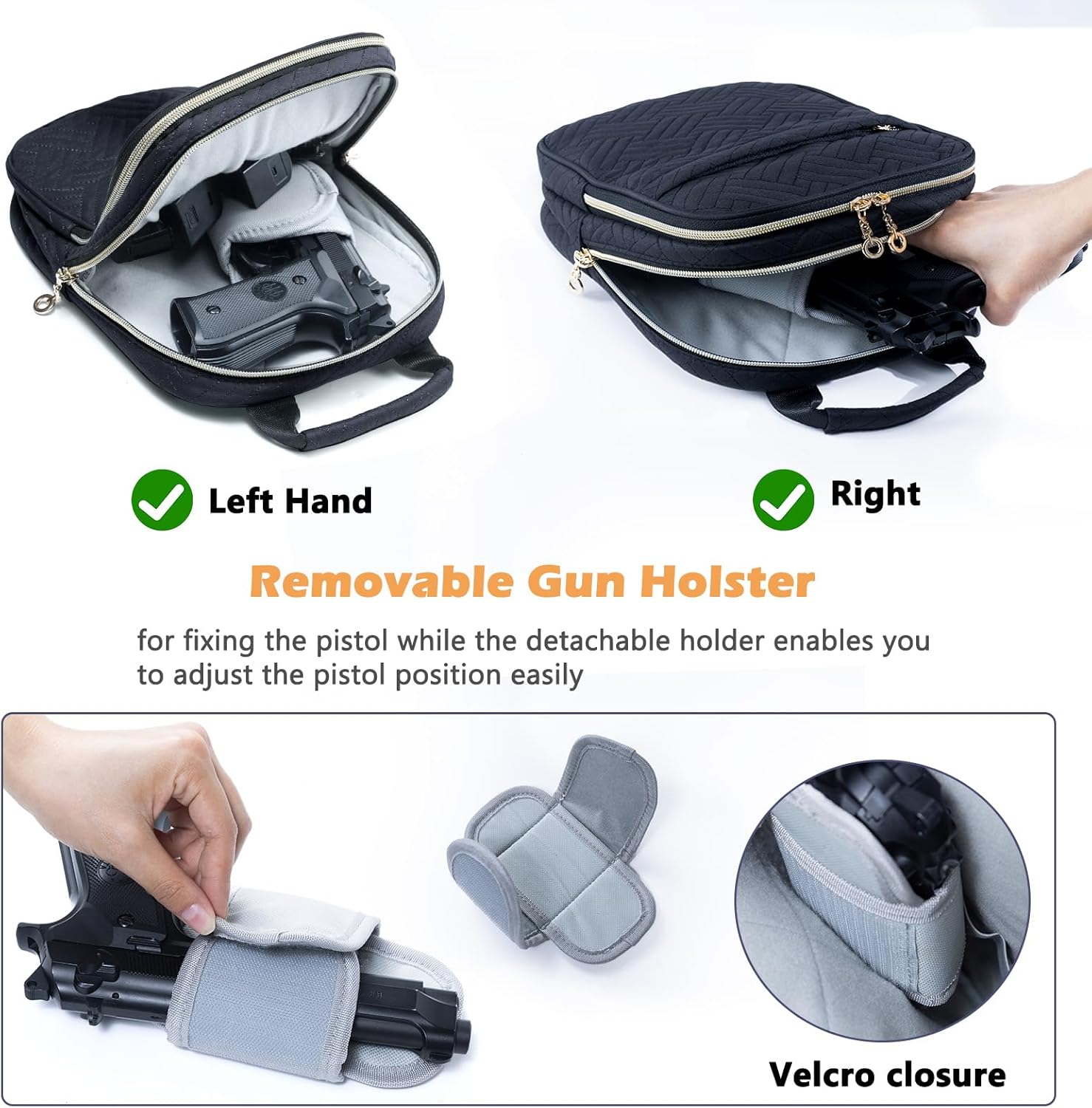 Estuche de pistola suave, Bolsa de pistola CCW, Bolsa de pistola cruzada, Bolsa de pistola de transporte oculto, Bolsa de pistola táctica pequeña,