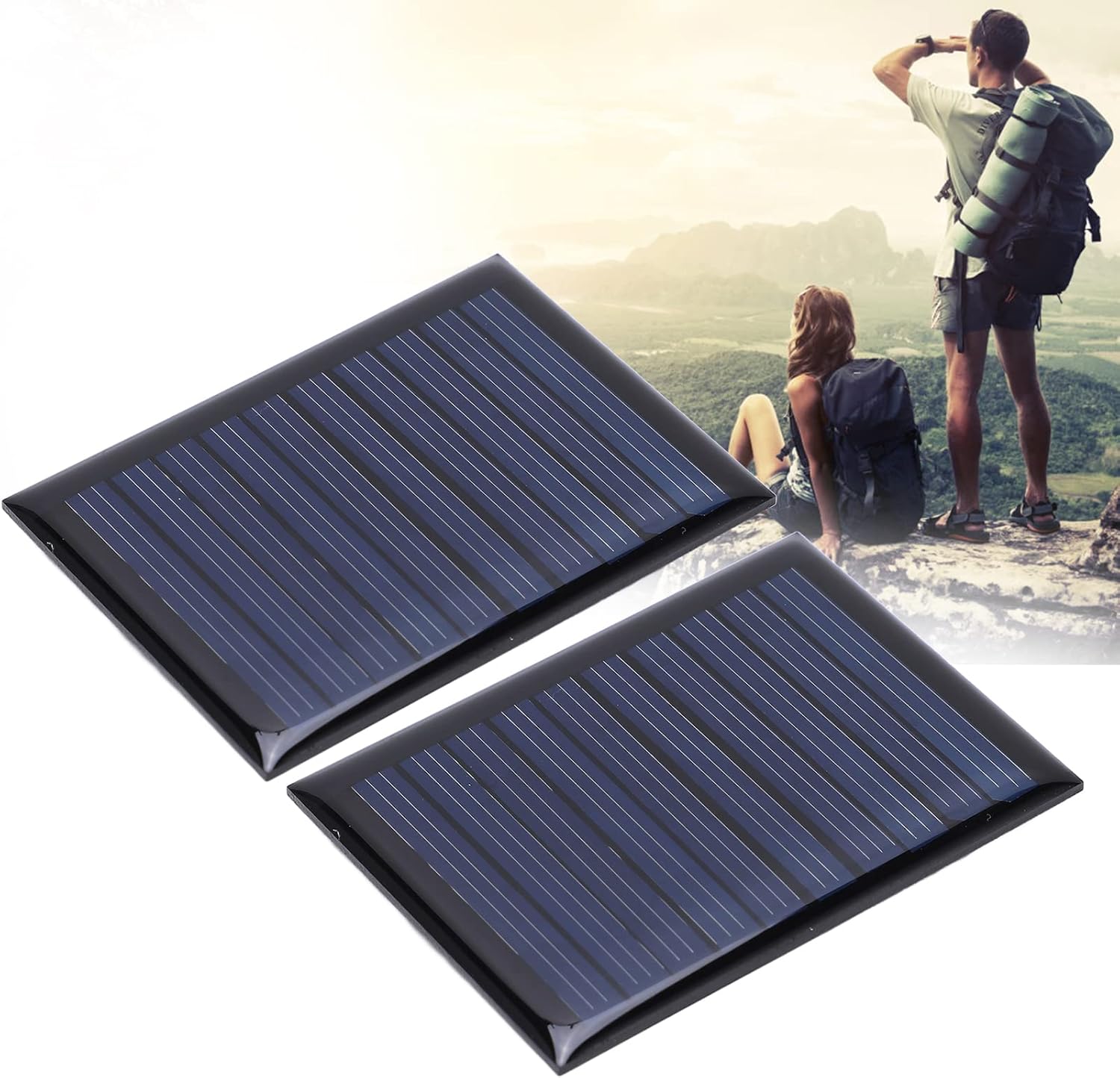 2 unids 5V 50mA panel de módulo de epoxi de energía solar mini panel de polisilicio 2.362×1.732 in duradero y de alta eficiencia versátil y compacto