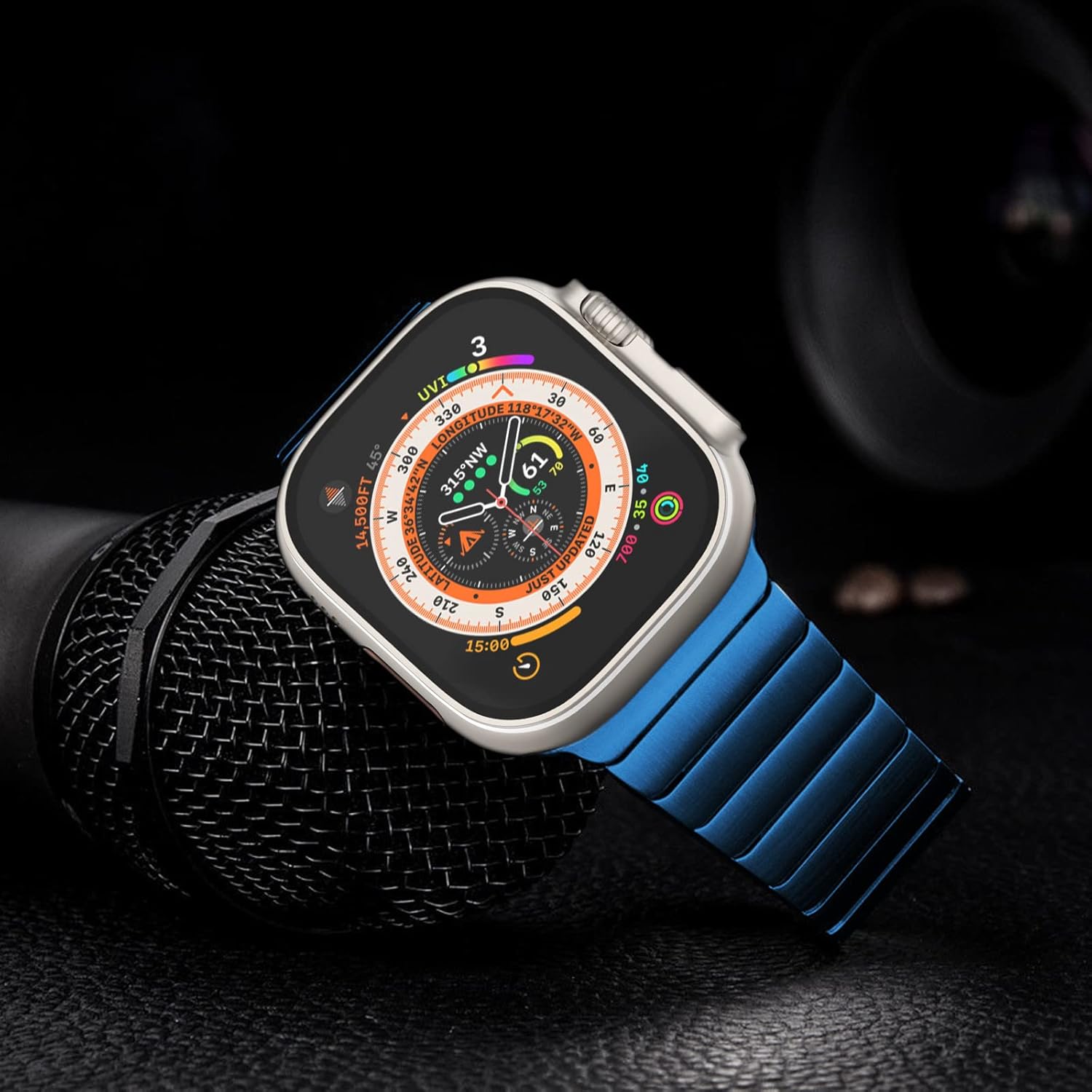 NewWays Correa de acero inoxidable compatible con Apple Watch Band