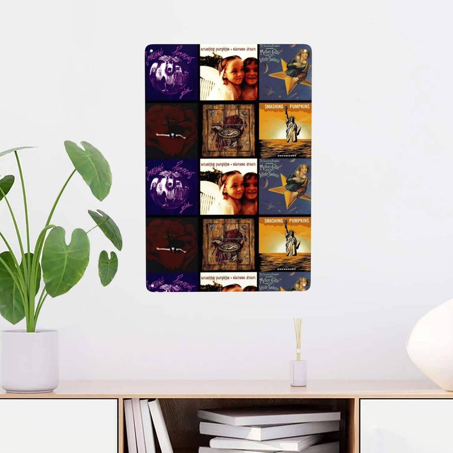 The Rock Smashing Band Pumpkins Placa decorativa de metal para decoración de pared, póster divertido para decoración del hogar para dormitorio,