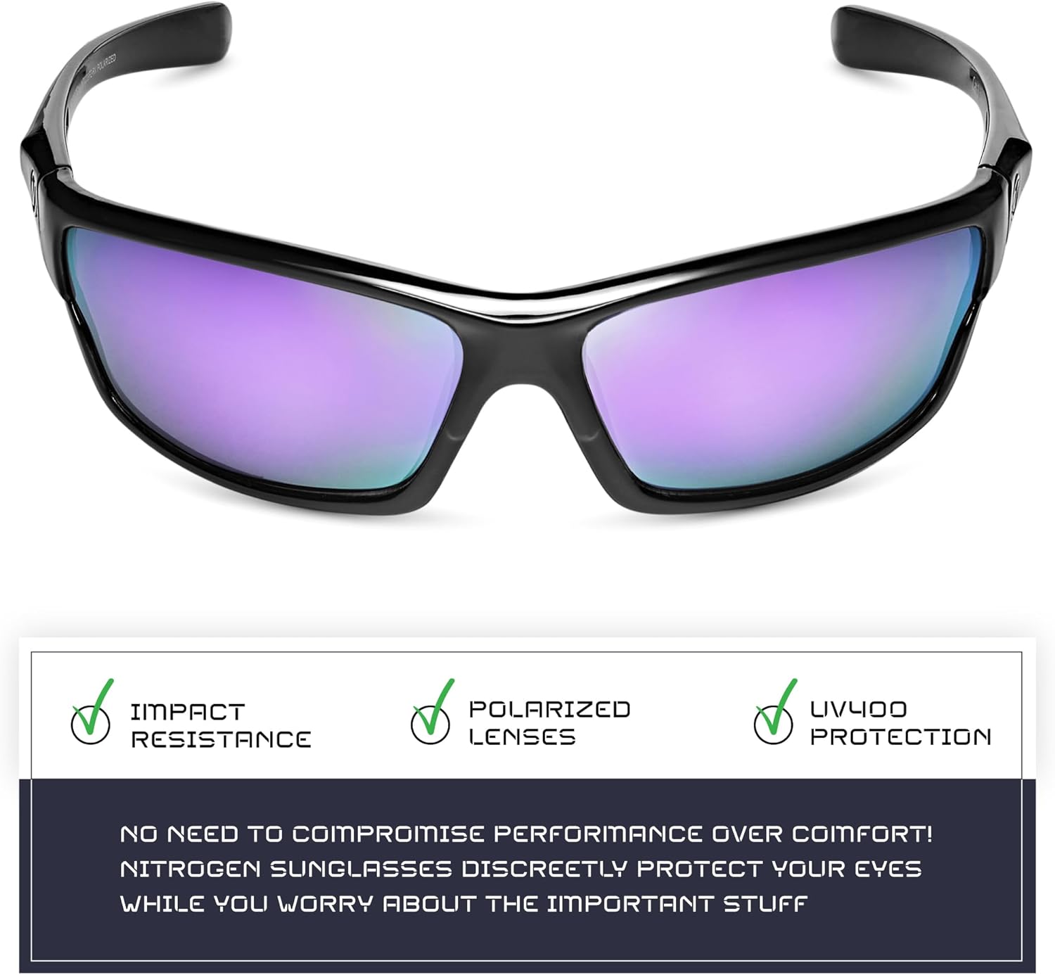 Nitrogen – Gafas de sol deportivas polarizadas envolventes para hombre y mujer, UV400, para conducir, pescar, correr, andar en bicicleta, gafas de