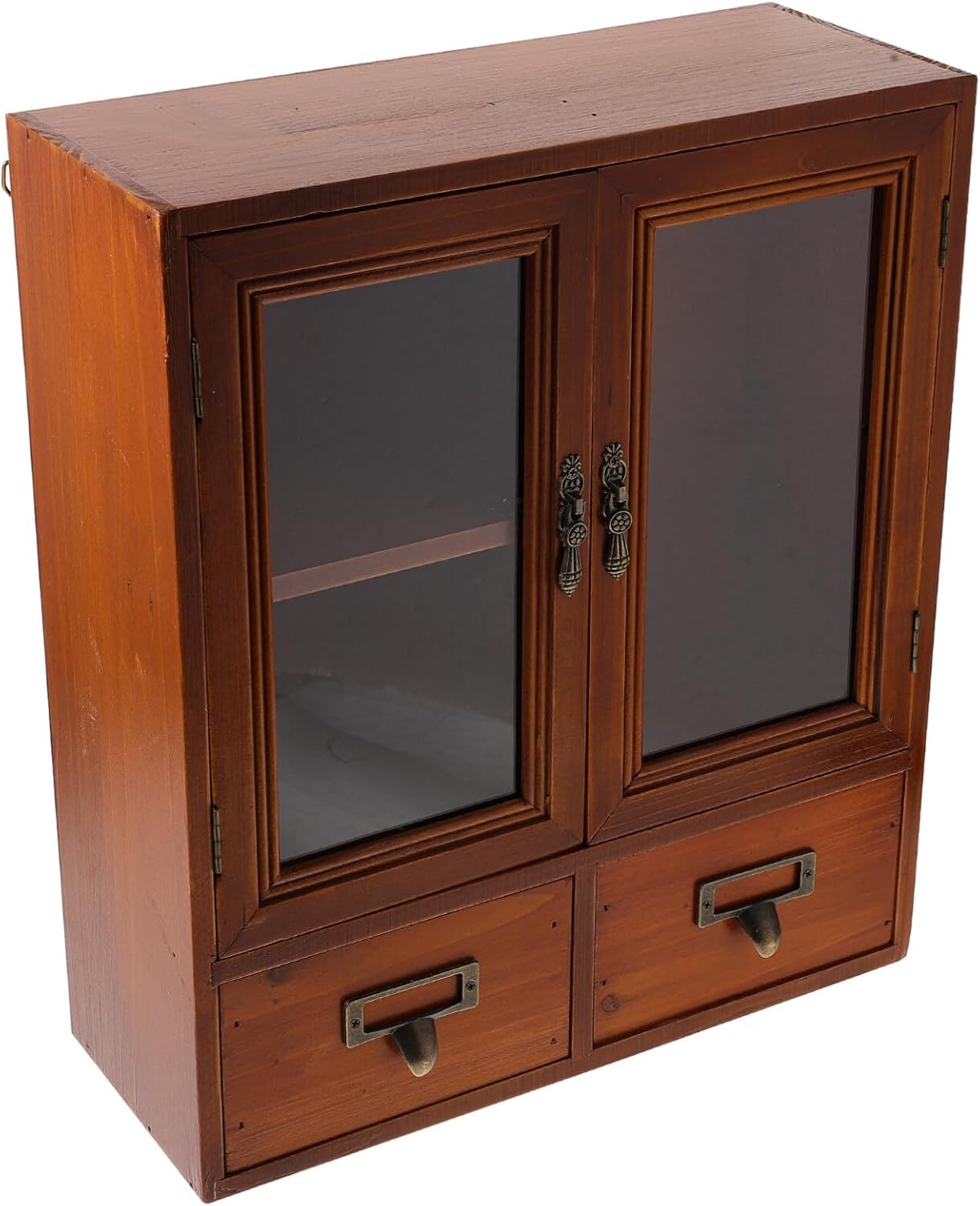 Holibanna Gabinete de almacenamiento de pared de madera, gabinete de medicina de pared de baño, armario de cocina colgante rústico para colgar en la