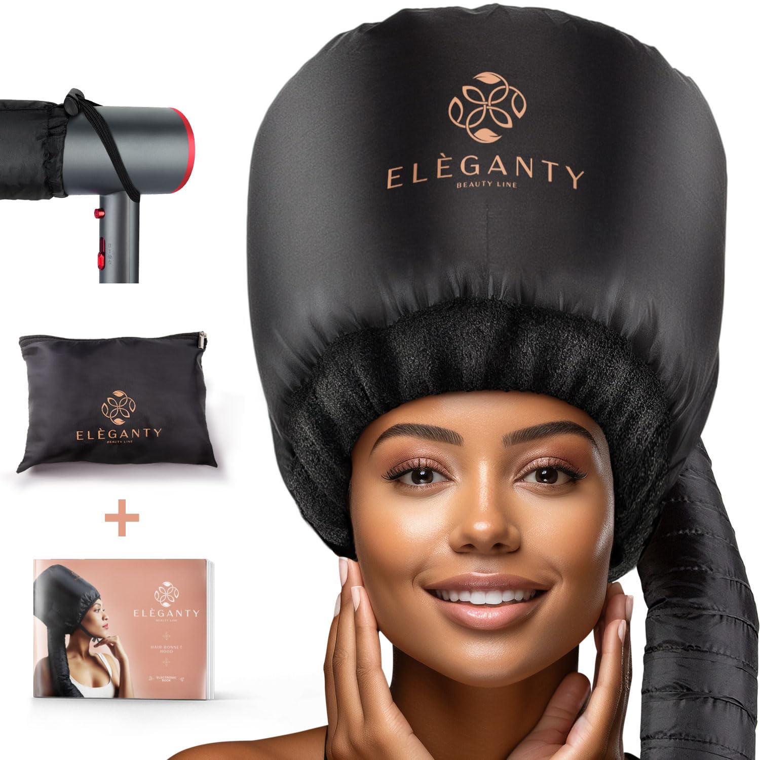 ELEGANTY Accesorio suave para secador de pelo con diadema que reduce el calor alrededor de las orejas y el cuello para disfrutar de largas sesiones,