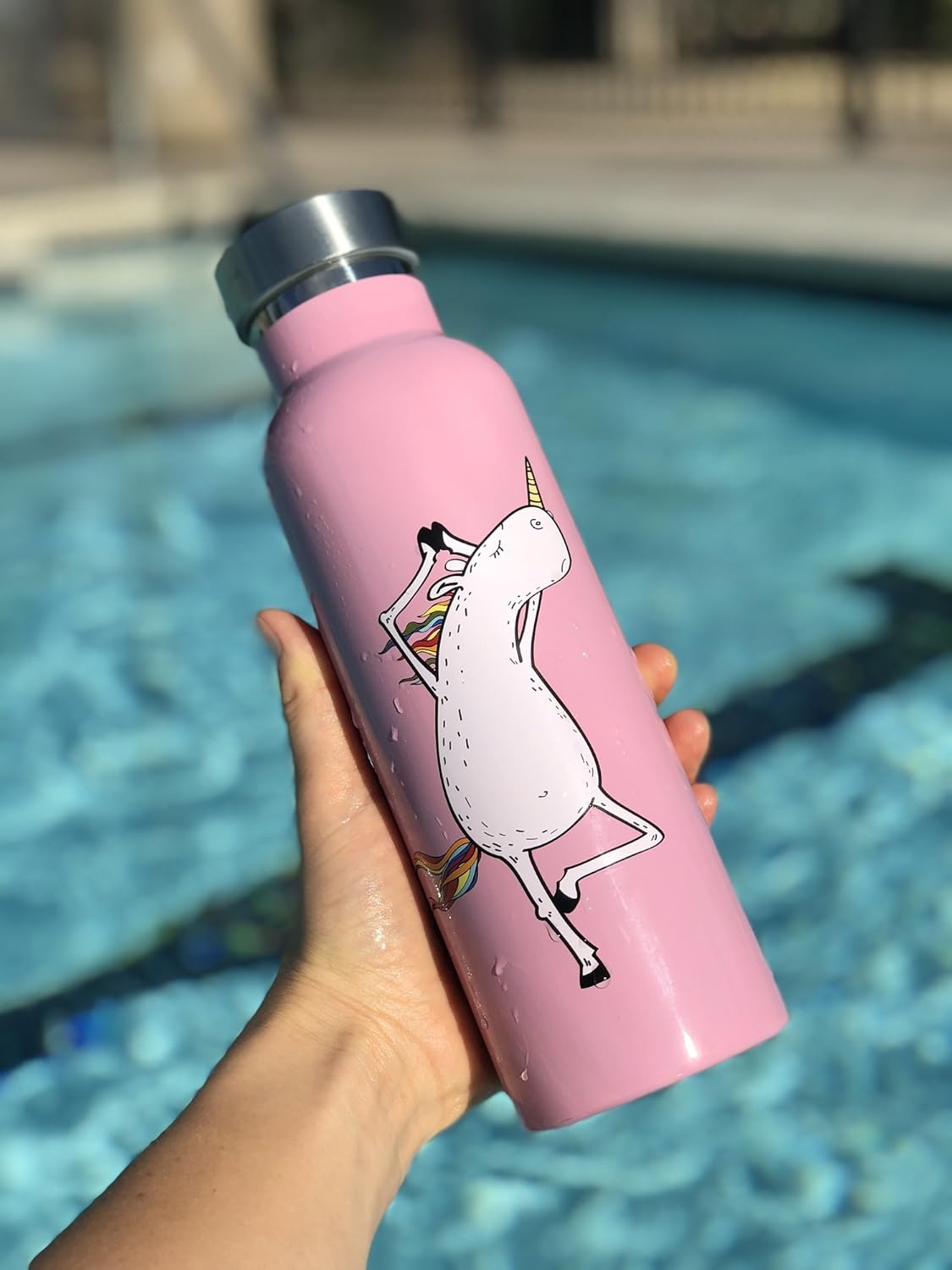 Botella de agua aislada al vacío de doble pared con tapa de pajilla y tapa deportiva, termo de acero inoxidable para niños simple, sin BPA,