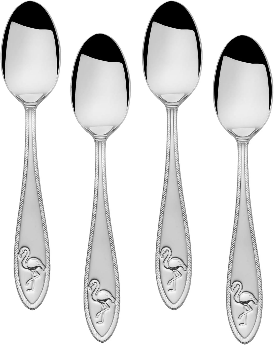 Towle Living Flamingo Demi Cucharas, Juego de 4, Acero Inoxidable