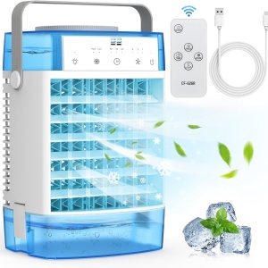 Aire acondicionado portátil, unidad de CA portátil de 54.1 fl oz con control remoto, potente 3 velocidades, 7 colores, enfriador de aire evaporativo Aire acondicionado portátil, unidad de CA portátil de 54.1 fl oz con control remoto, potente 3 velocidades, 7 colores, enfriador de aire evaporativo