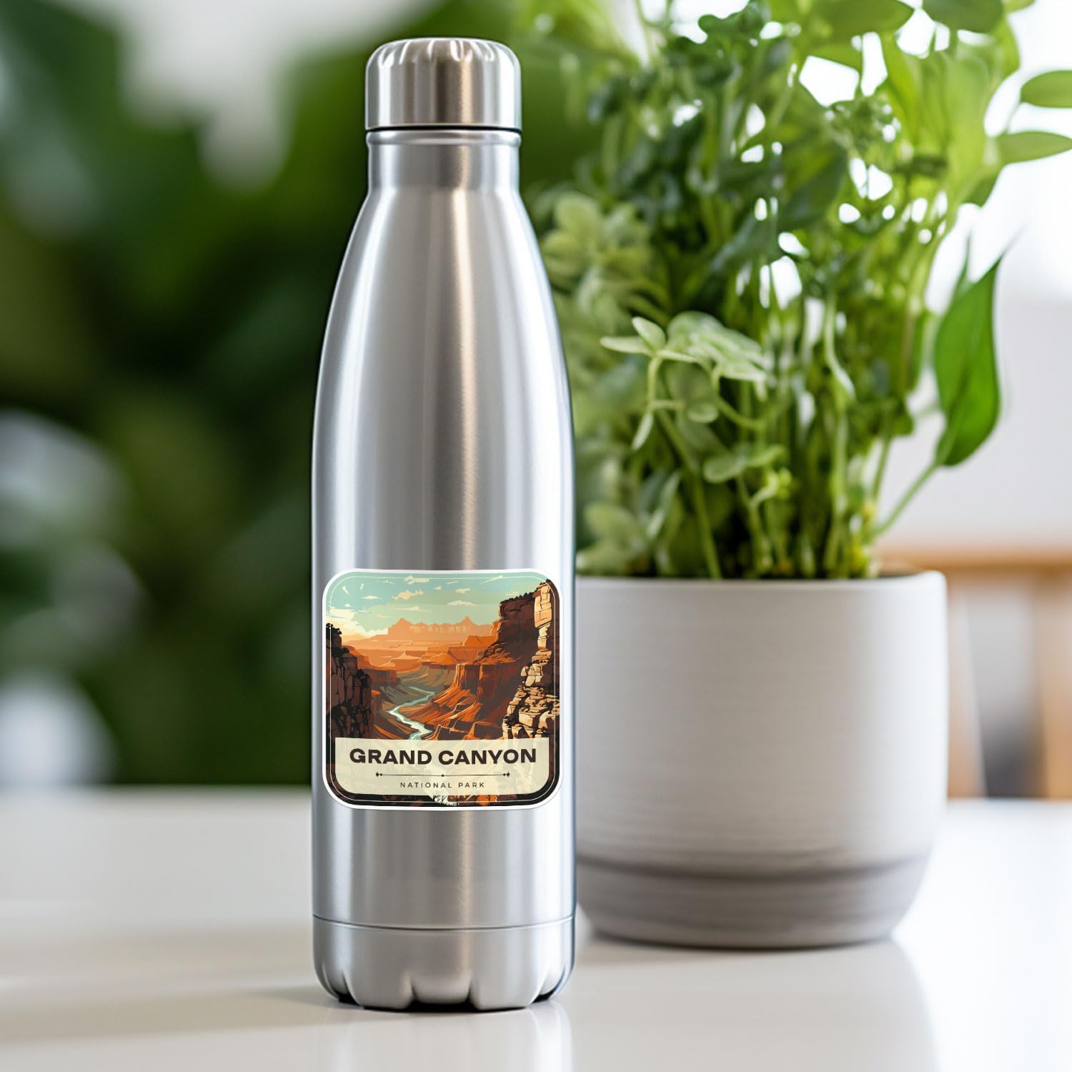 Calcomanía de vinilo impermeable del Parque Nacional del Gran Cañón para parachoques de automóvil, laptop, botella de agua, pared y ventana, tamaño