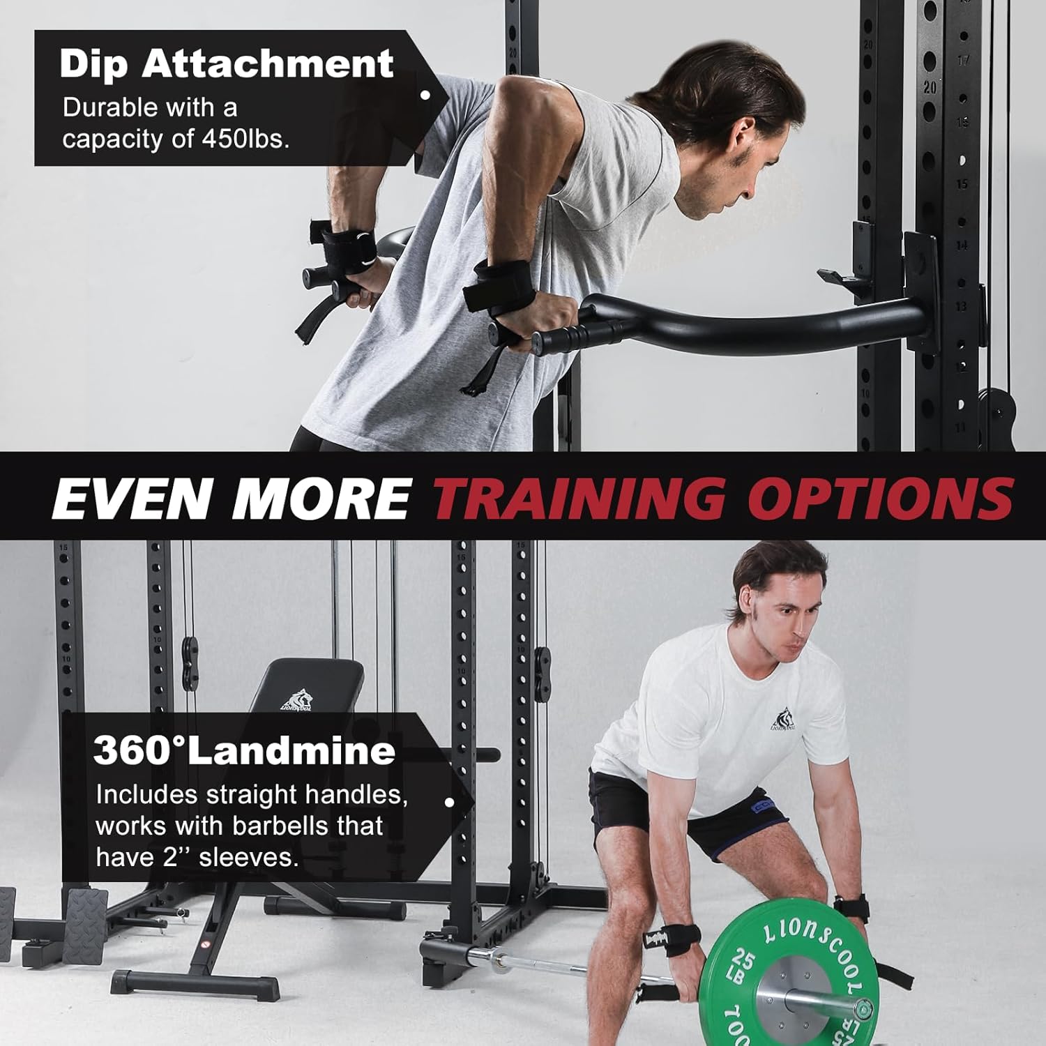 LIONSCOOL Master Power Rack & All-in – Jaula cruzada de cables para el hogargaraje, capacidad de 1500 libras, más fuerte, más segura y multifuncional