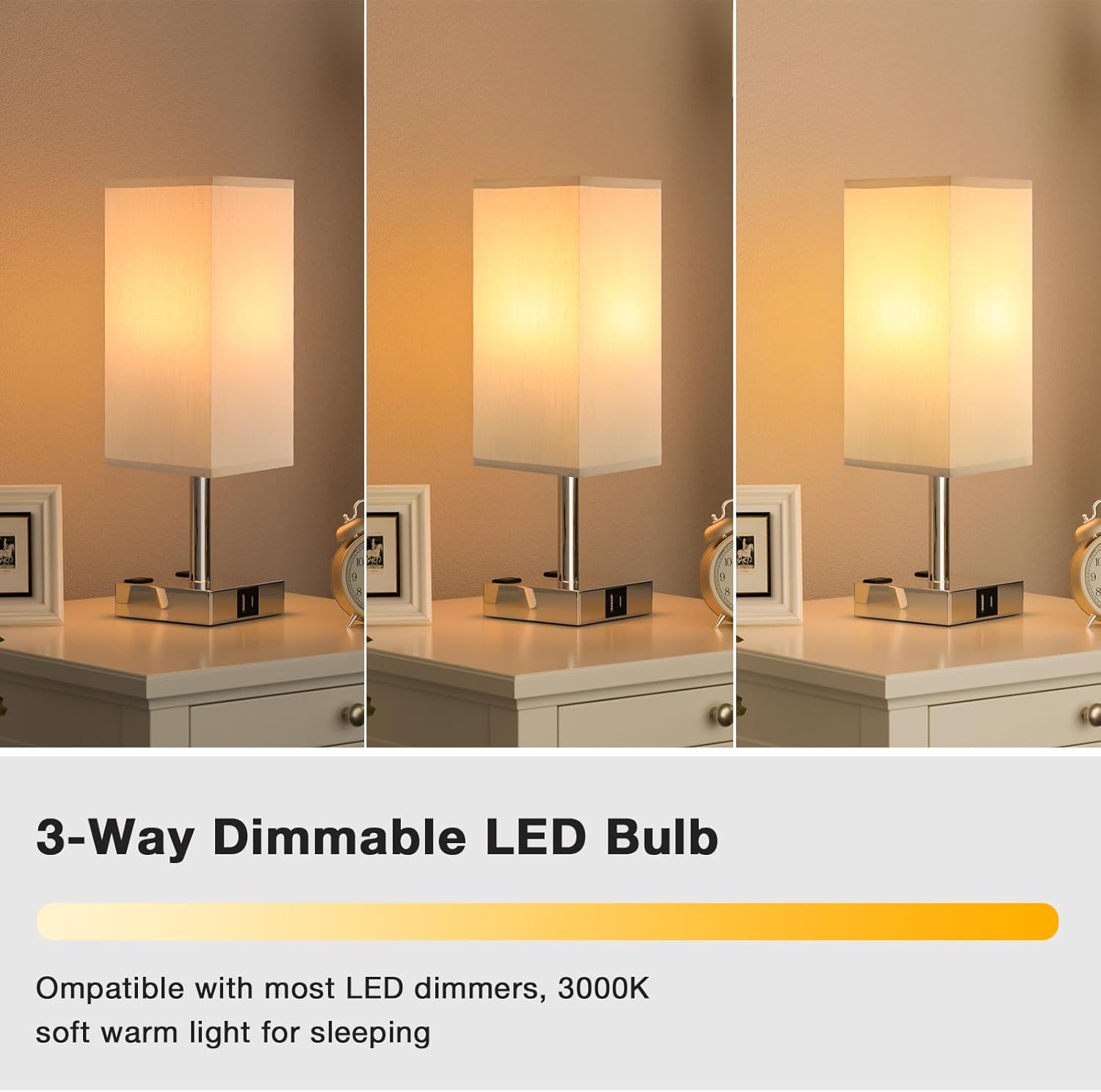 aooshine Q50 Bombilla LED regulable  Bombilla LED blanca cálida de 3000 K, base E26 estándar, 1 paquete, 650 lúmenes, 120 voltios y 6 vatios