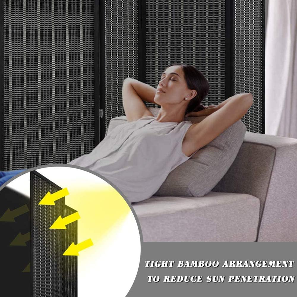 Divisor de habitación de bambú, divisor de sala de estar, pantalla de privacidad, divisor de habitación plegable de 4 paneles para varias ocasiones,