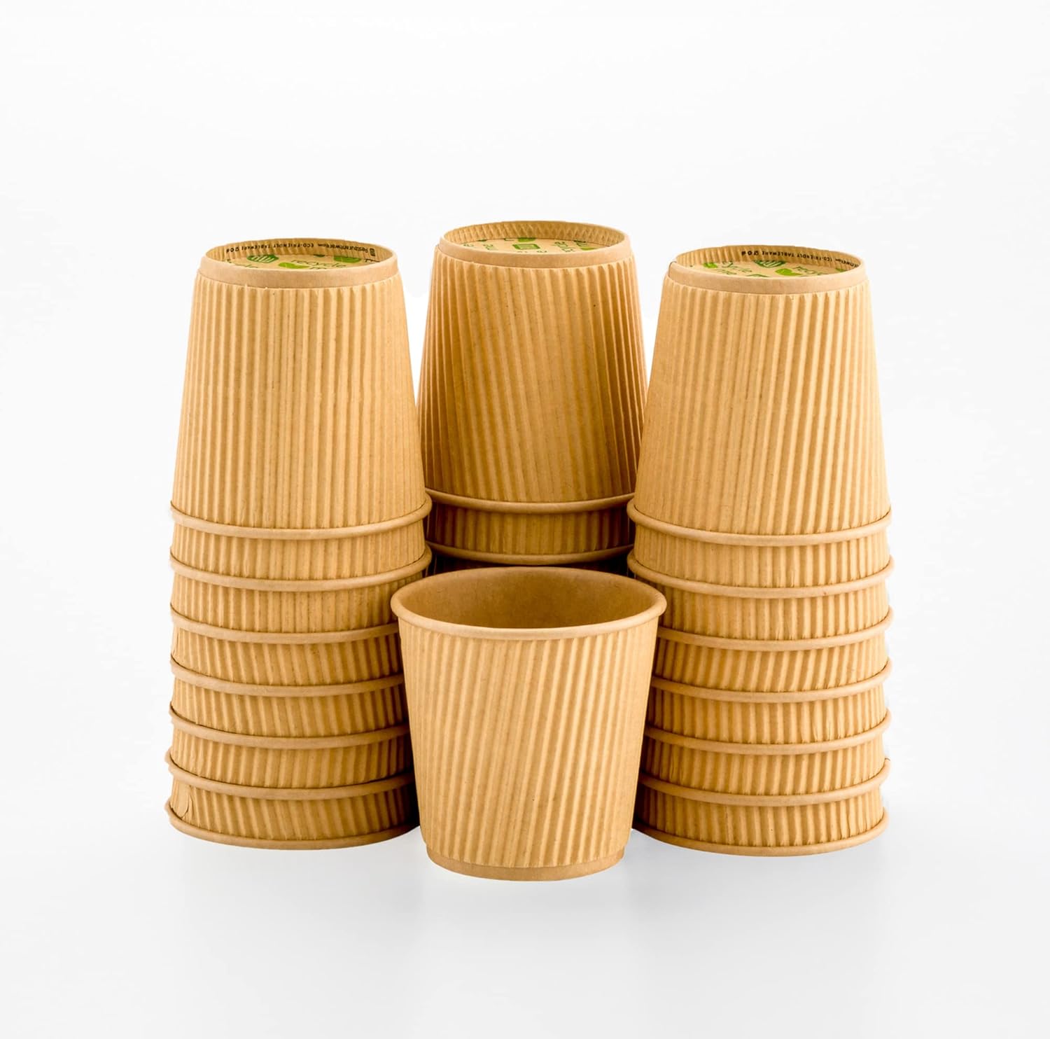 Vasos de café de papel aislado de pared corrugada, 4 oz , 4 onza, Kraft