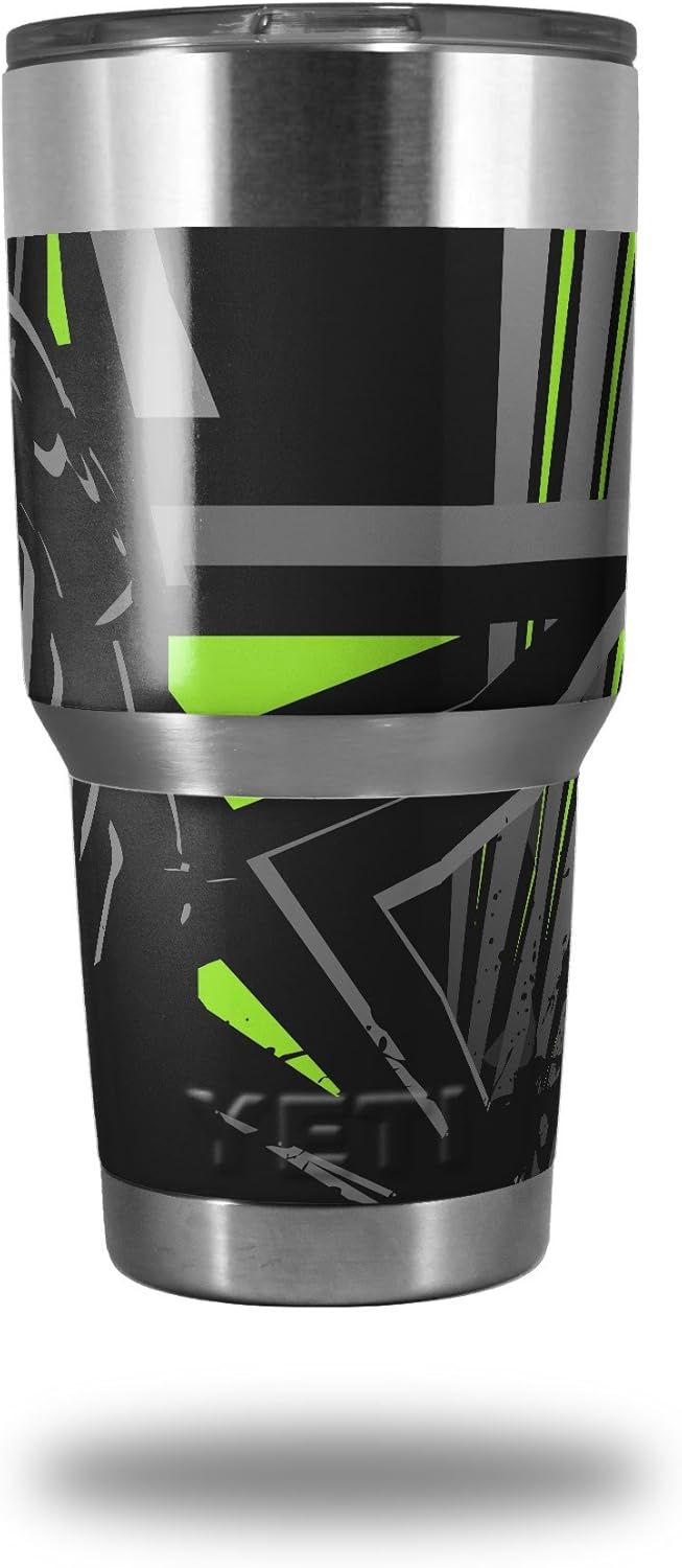 Vinilo Wrap para Yeti Rambler vaso30oz baja 0023Lime Green (Vaso no incluido) por wraptorskinz