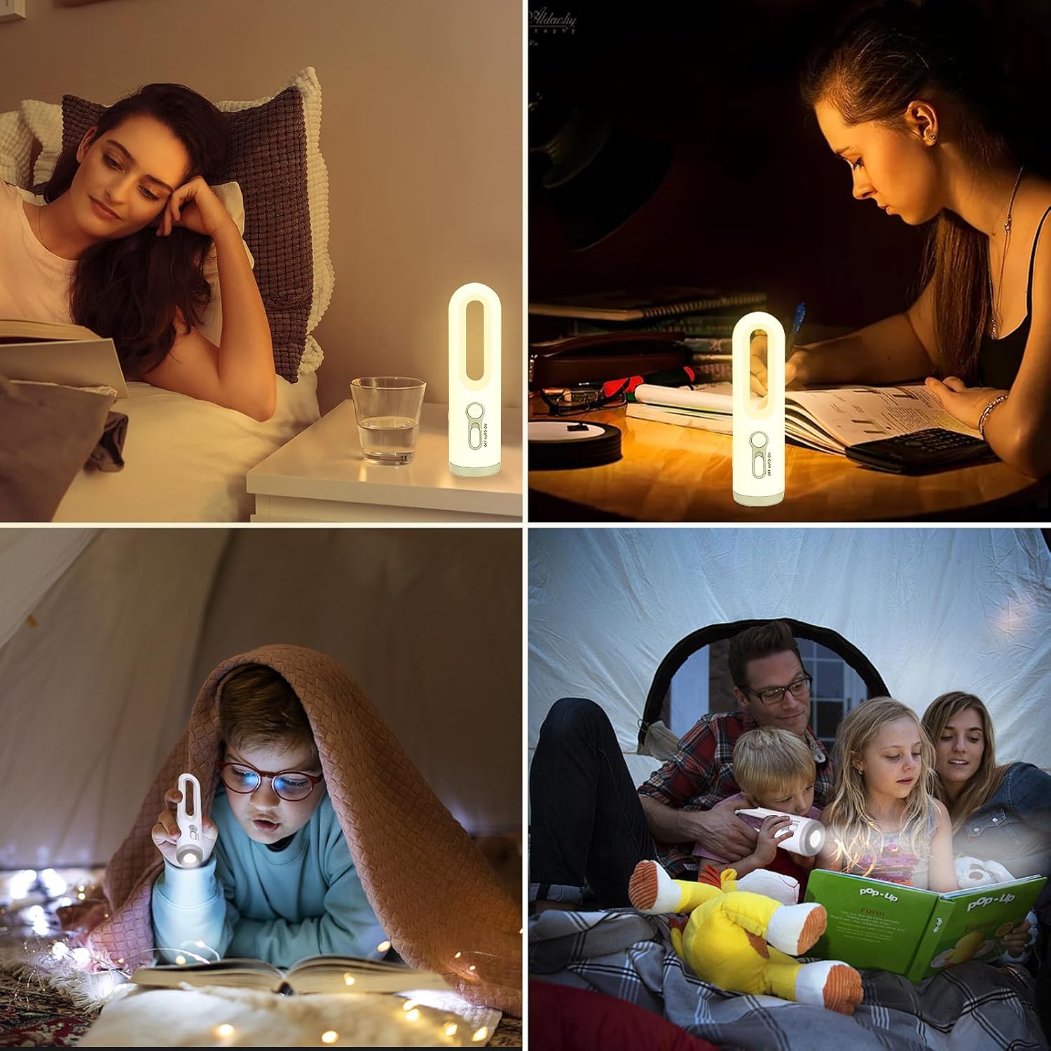 Luz nocturna recargable con sensor de movimiento, 2 en 1 LED, linterna portátil blanca cálida, temperatura de color, 2800 K, sensor de atardecer a