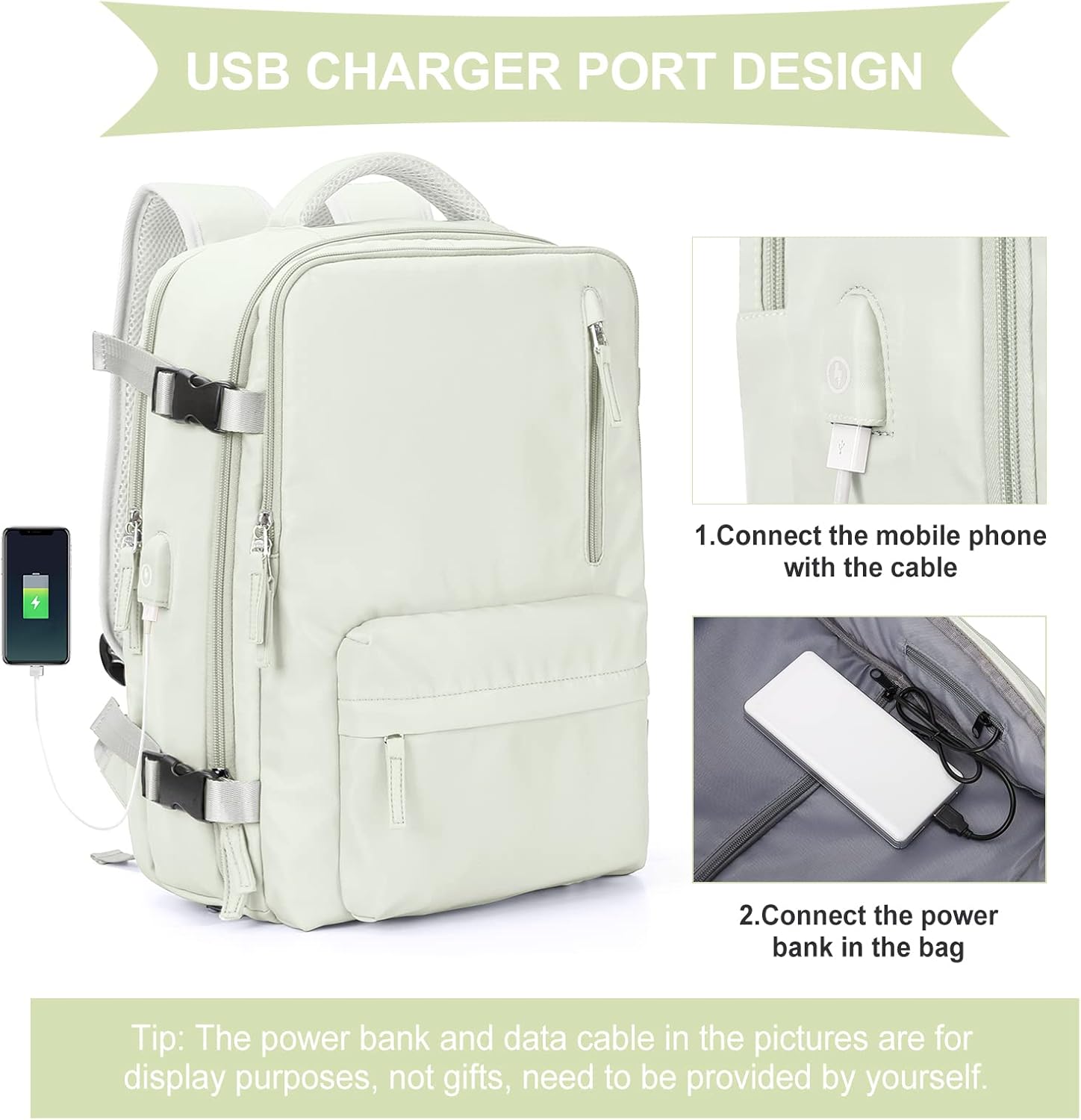 WONHOX – Mochila grande, aprobada para vuelo, unisex, para viajes, trabajo, negocios o laptop