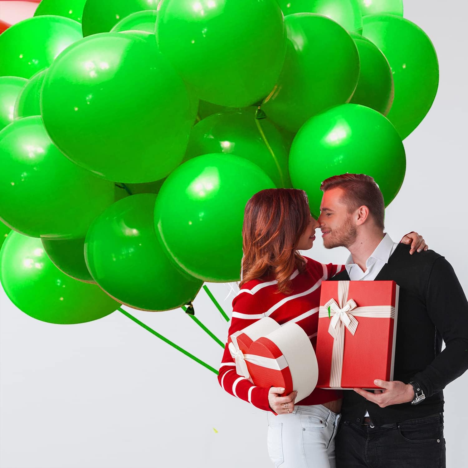 Paquete de 50 globos de color verde manzana brillante de 12 pulgadas, helio verde manzana brillante para fiesta de feliz cumpleaños, globos de látex