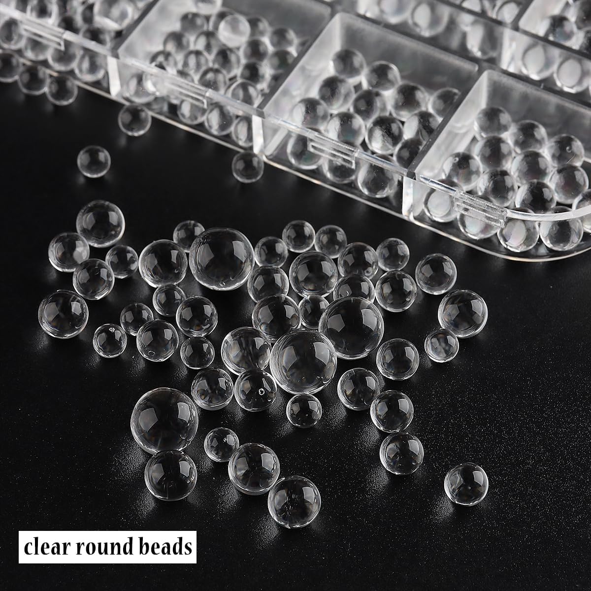 Cuentas de agua transparente para arte de uñas, cuentas de gotas de agua 3D, bolas de burbujas redondas transparentes de 0.18 a 0.27 pulgadas para