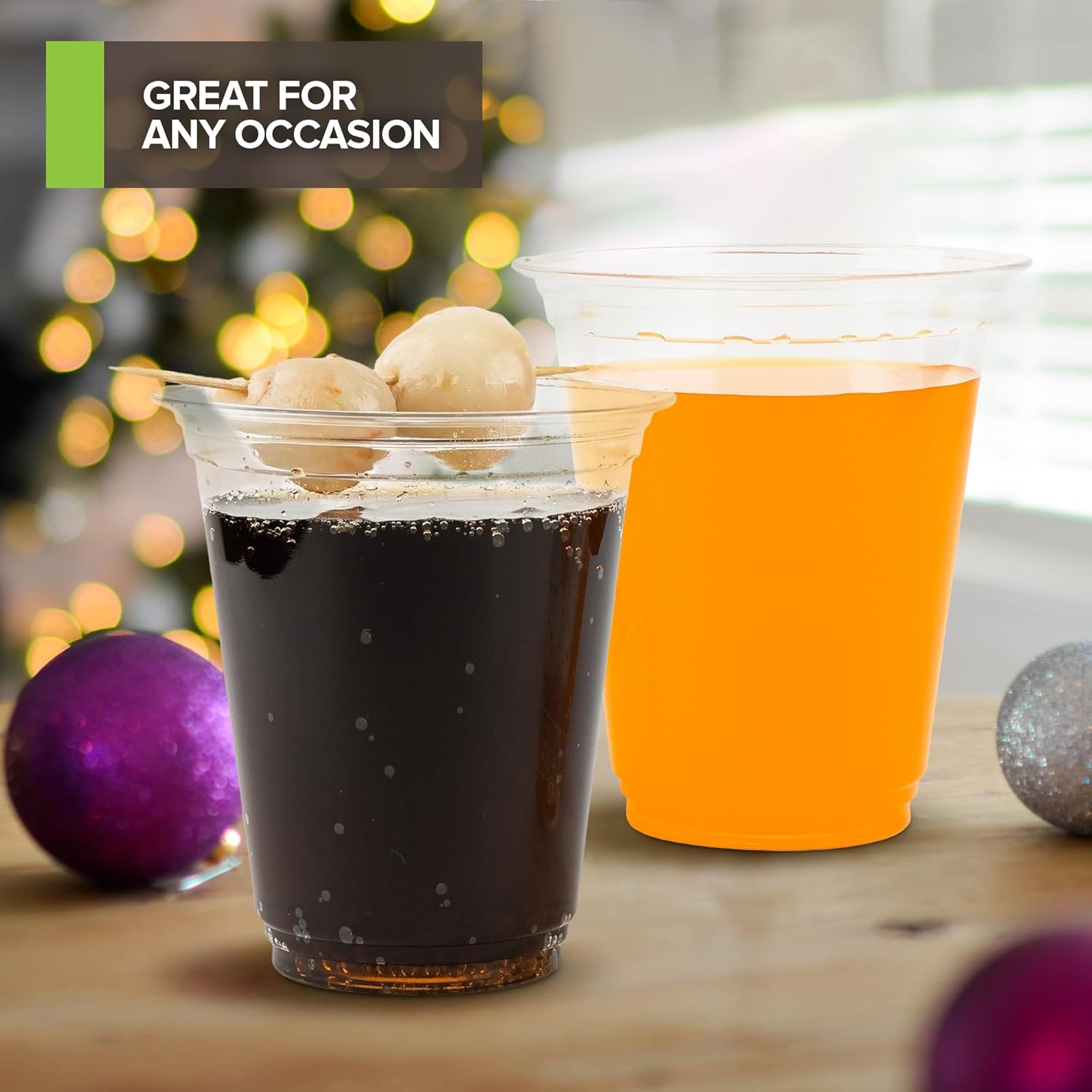 Stock Your Home Vasos fríos transparentes compostables comercialmente de 12 onzas (paquete de 100) vasos ecológicos para fiestas, respetuosos con el