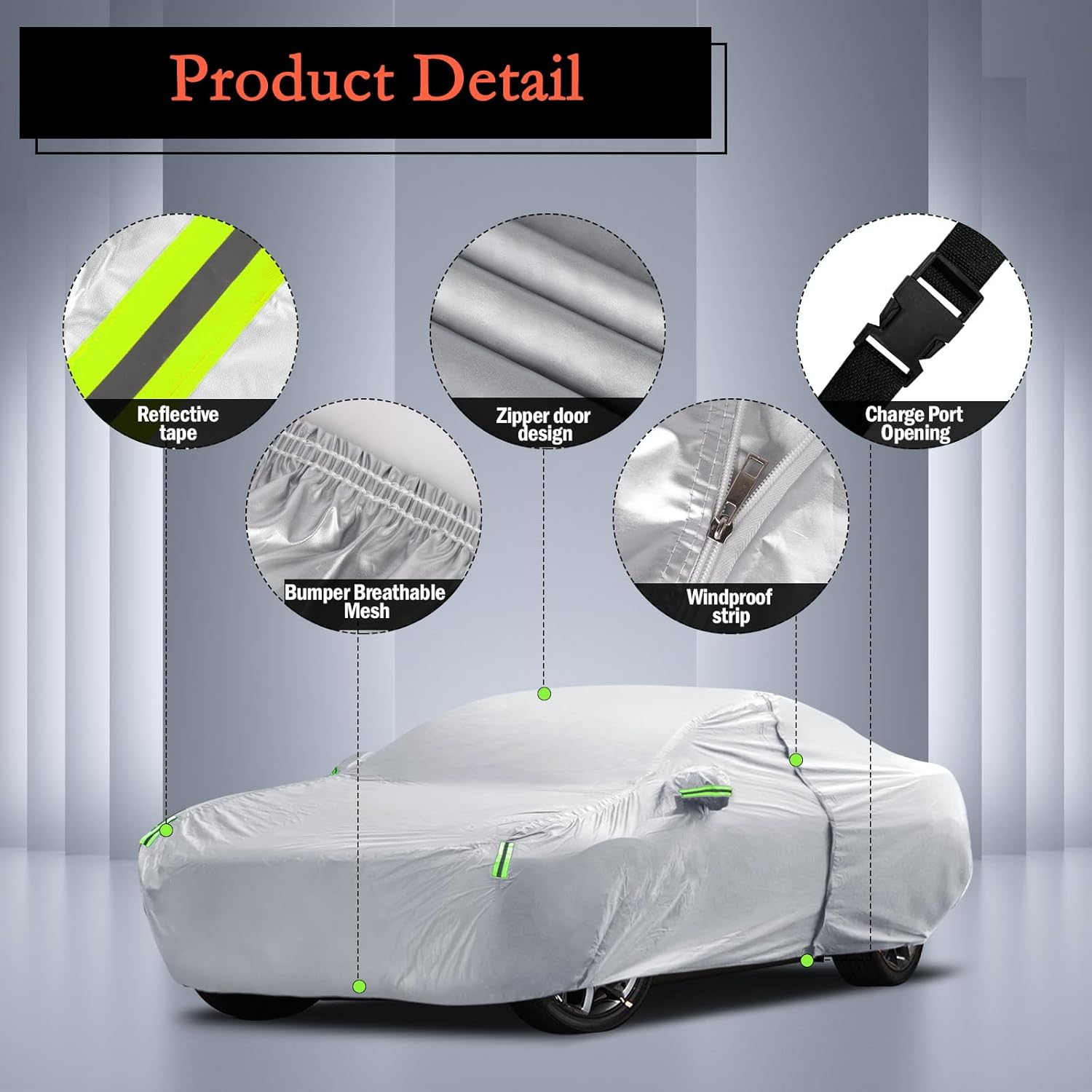 Funda de coche personalizada para Dodge Challenger 2008-2023, impermeable para todo tipo de clima, cubierta exterior completa, protector de lluvia,