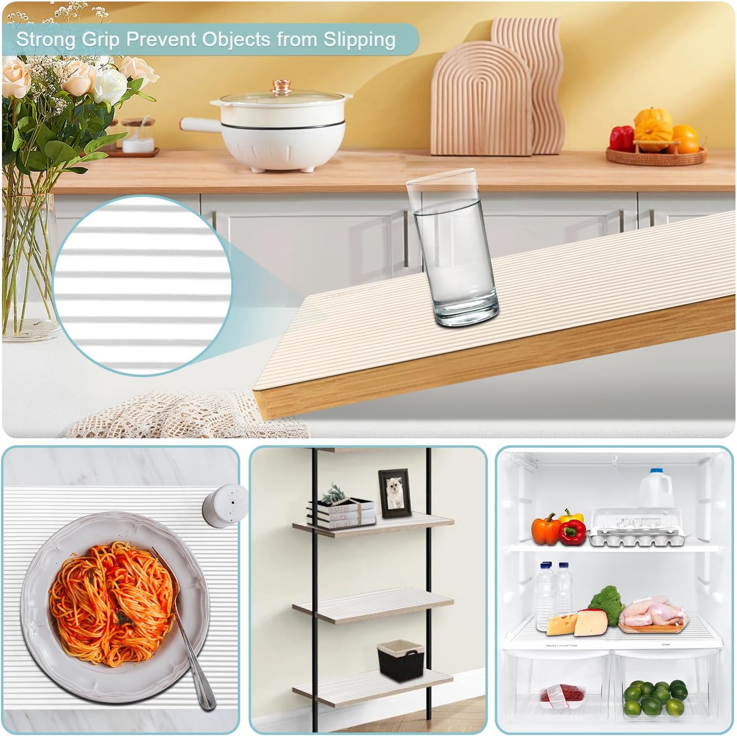 Revestimiento antideslizante de 12 pulgadas de ancho para cajones, no adhesivos para armarios de cocina, vestidor de dormitorio, revestimientos