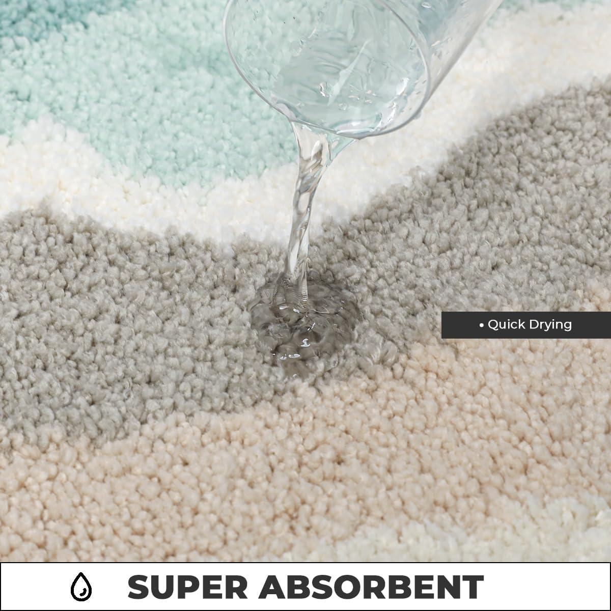 Loismood Tapete de baño súper absorbente de microfibra esponjosa, antideslizante y lavable a máquina, tapete de baño para baño, dormitorio y sala de