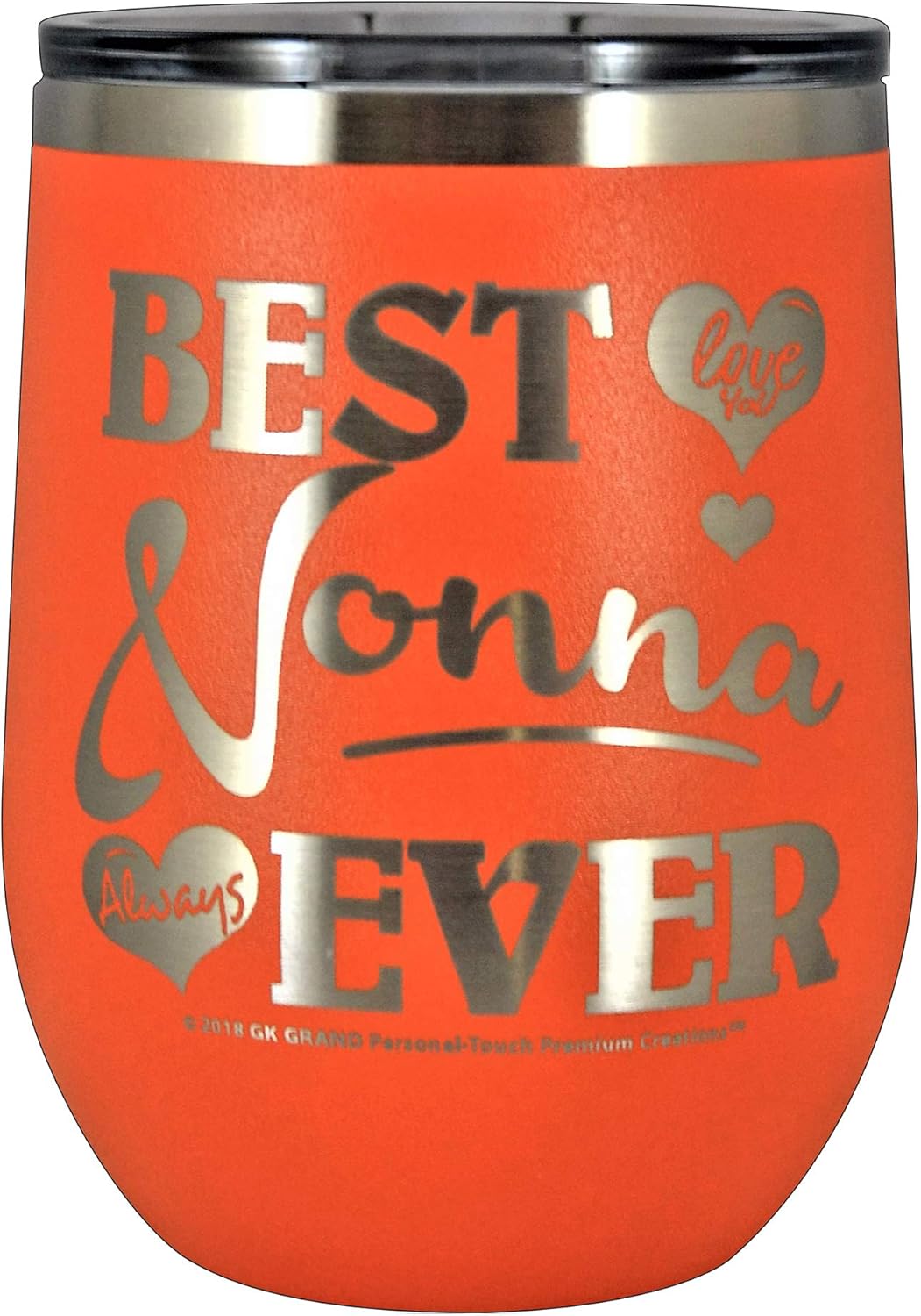 NONNA GIFT  “BEST NONNA EVER  LOVE YOU” – Vaso de acero inoxidable aislado al vacío, taza de café de viaje, GK Grand diseñada y grabada para