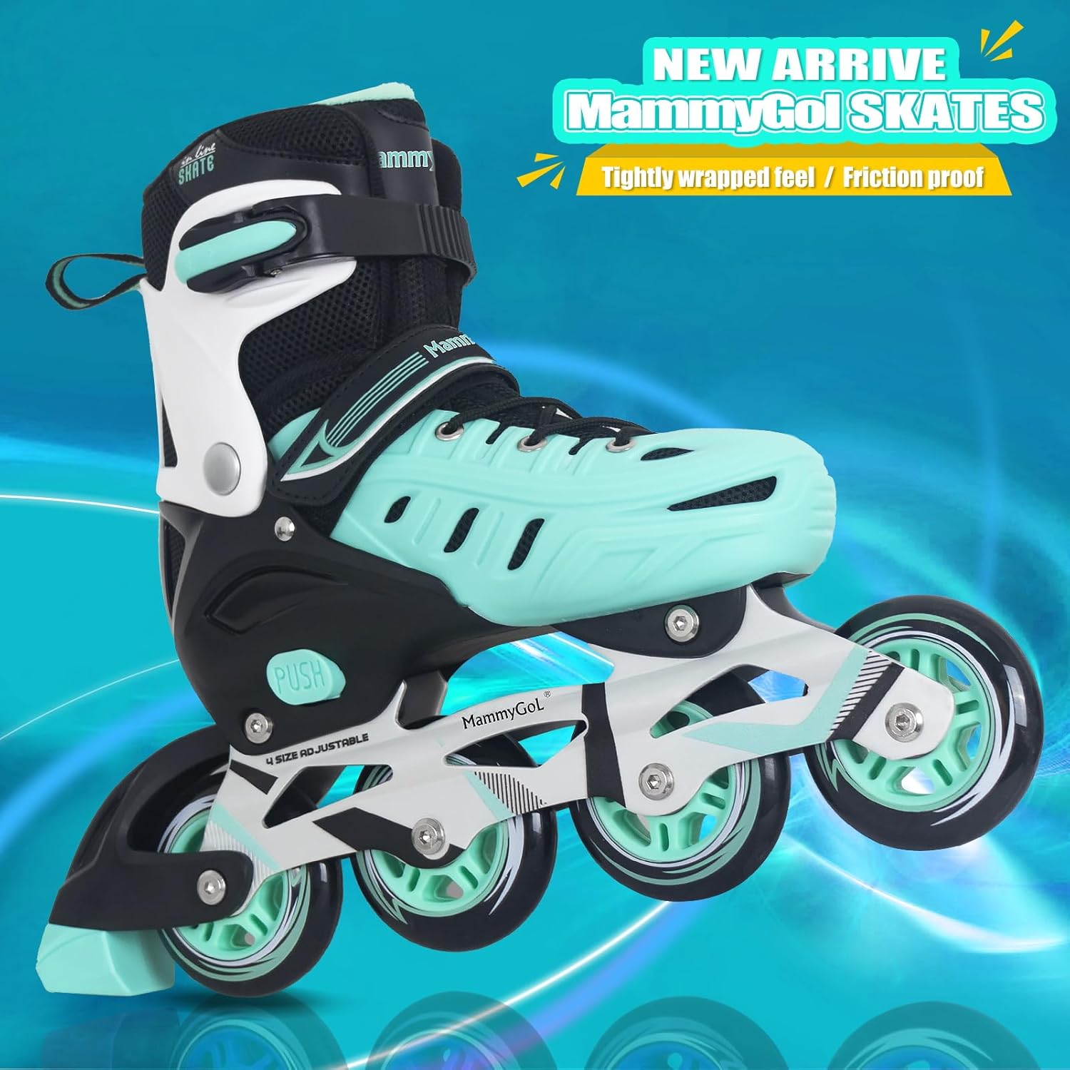 MammyGol – Patines en línea ajustables para adultos y adolescentes, seguros y duraderos con ruedas gigantes, patines de alto rendimiento para niñas