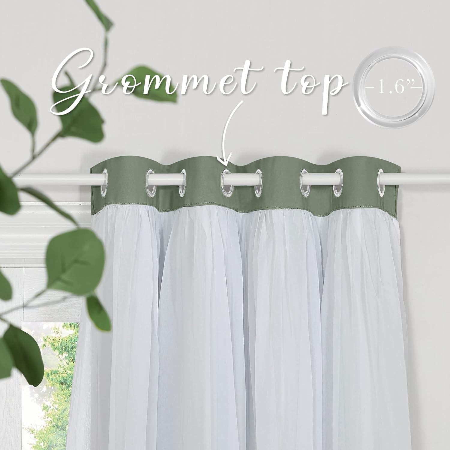 PONY DANCE Cortinas de oscurecimiento de habitación con superposición transparente, cortinas de doble capa para sala de estar, cortinas con