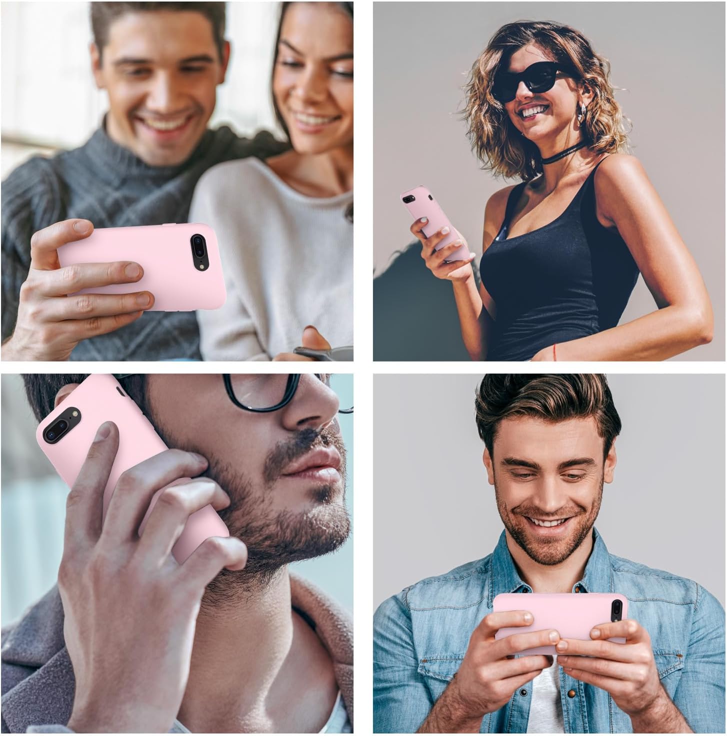 Cordking Funda para iPhone 8 Plus, para iPhone 7 Plus, funda de silicona ultra delgada a prueba de golpes con forro de microfibra suave