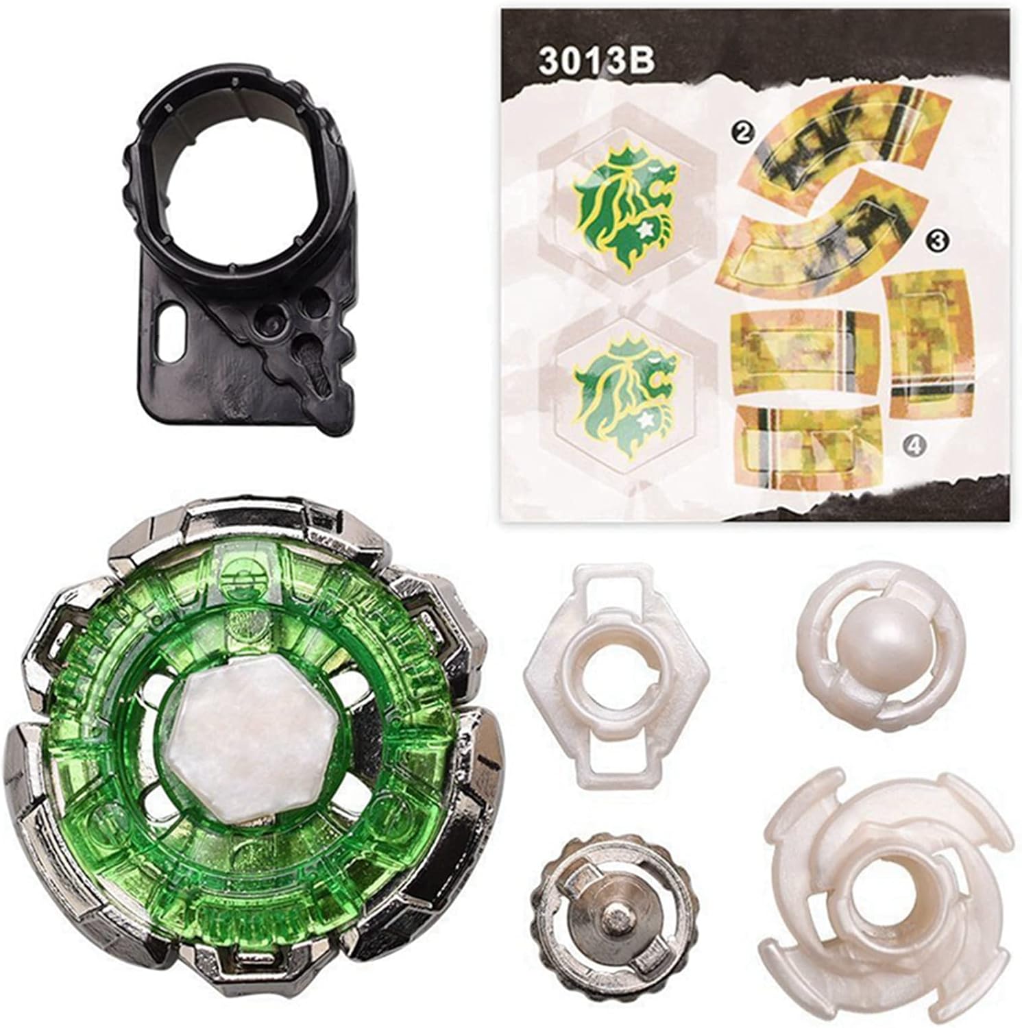 Dwin Juguetes de batalla  Metal Fusion Spinning Top Classic BB-106E Fang Leone 130W2D con lanzador de destripador cuerda de agarre BeyLauncher LR