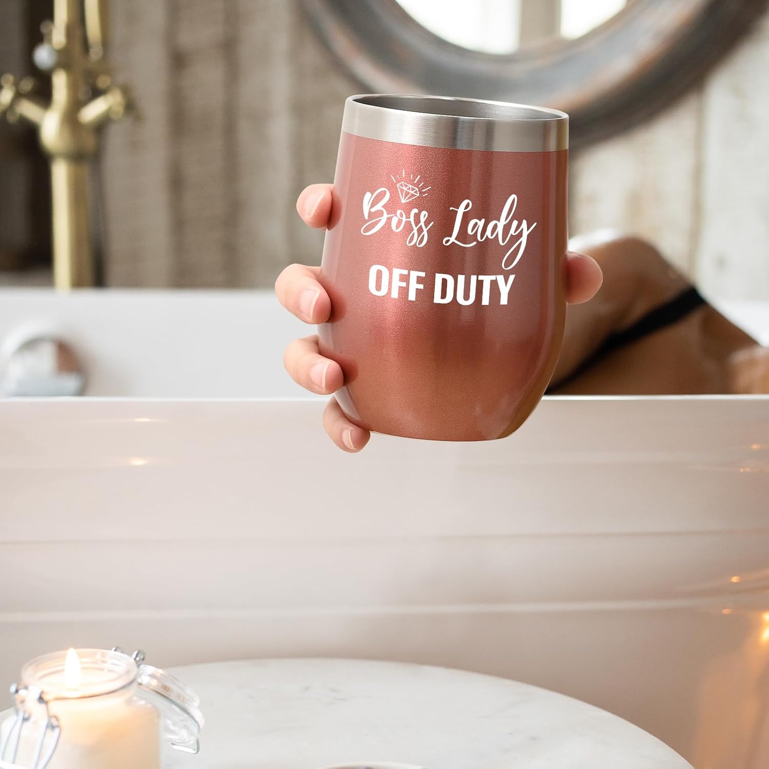 LiqCool – Regalos de Boss Lady para mujer, vaso de vino aislado para jefa, regalos de vino para mujeres y mujeres, regalos de mejor jefa para el día