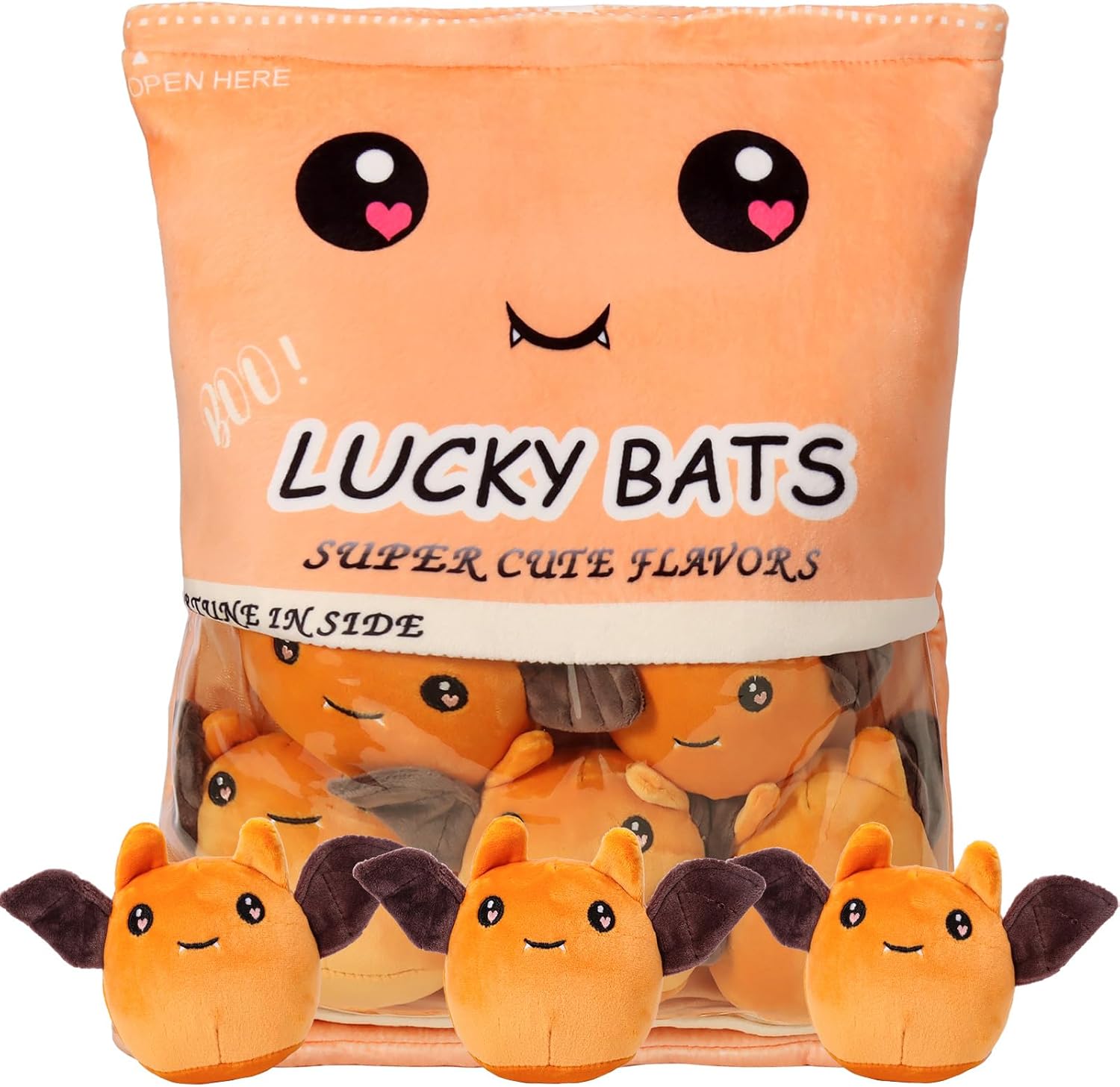 Almohada de felpa, juguetes de peluche de murciélagos extraíbles, bolsa de peluches de murciélago, almohada de felpa de murciélago de peluche,