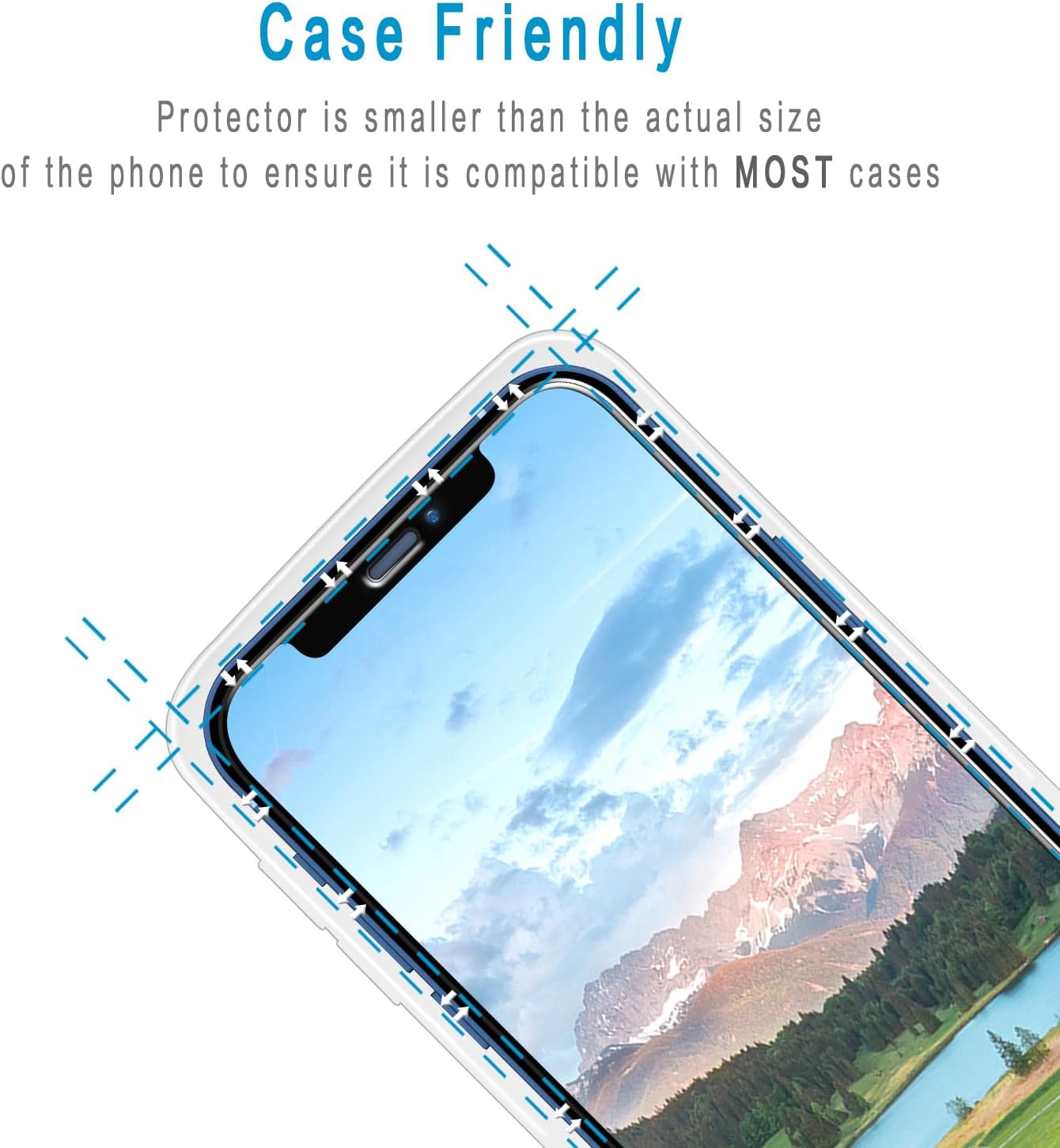 HPTech Paquete de 2 protectores de pantalla diseñados para iPhone 12 Mini (5.4 pulgadas), vidrio templado, antiarañazos, sin burbujas