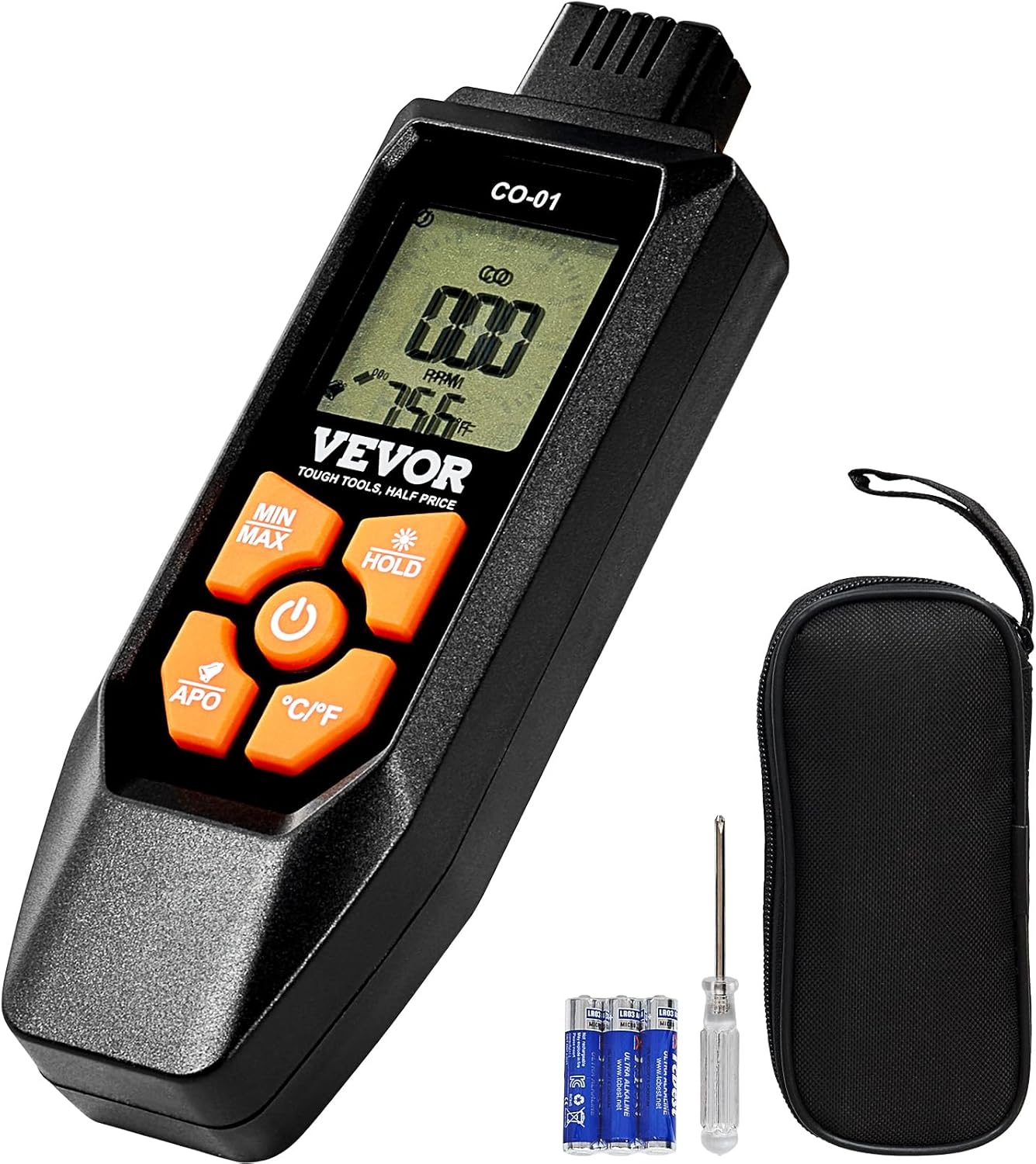 VEVOR Detectores de monóxido de carbono, detector de CO portátil de 0 a 1000 PPM con alarma audible y visual, medidor de gas CO portátil con sensor