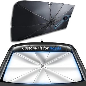Parasol a medida para el parabrisas de Honda Accord, rotación de 360, flexible, con bloqueo UV, para la ventana delantera del automóvil, diseñada Parasol a medida para el parabrisas de Honda Accord, rotación de 360, flexible, con bloqueo UV, para la ventana delantera del automóvil, diseñada
