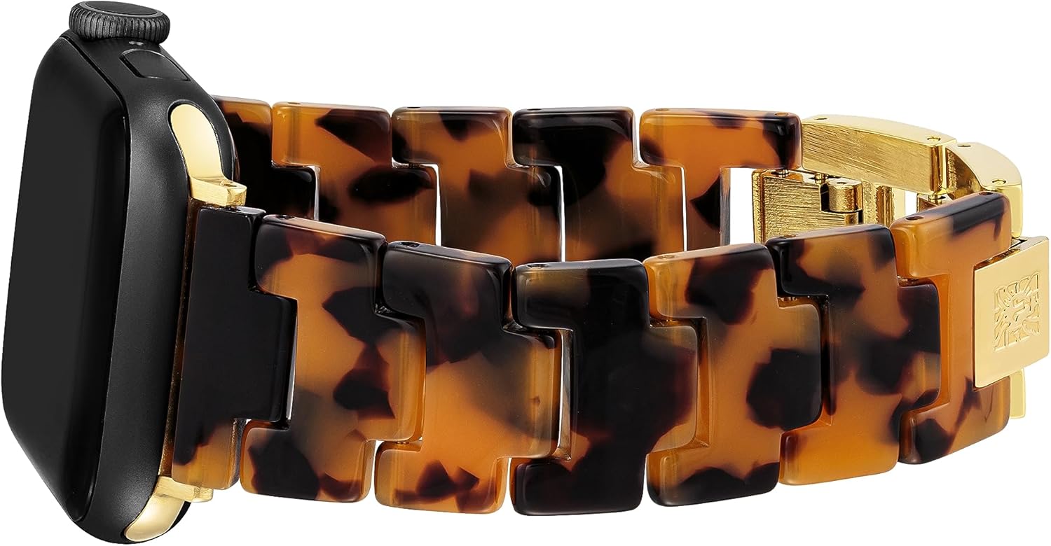 Anne Klein Correa de acetato para mujer para Apple Watch segura, ajustable, repuesto de correa de Apple Watch, se adapta a la mayoría de las muñecas