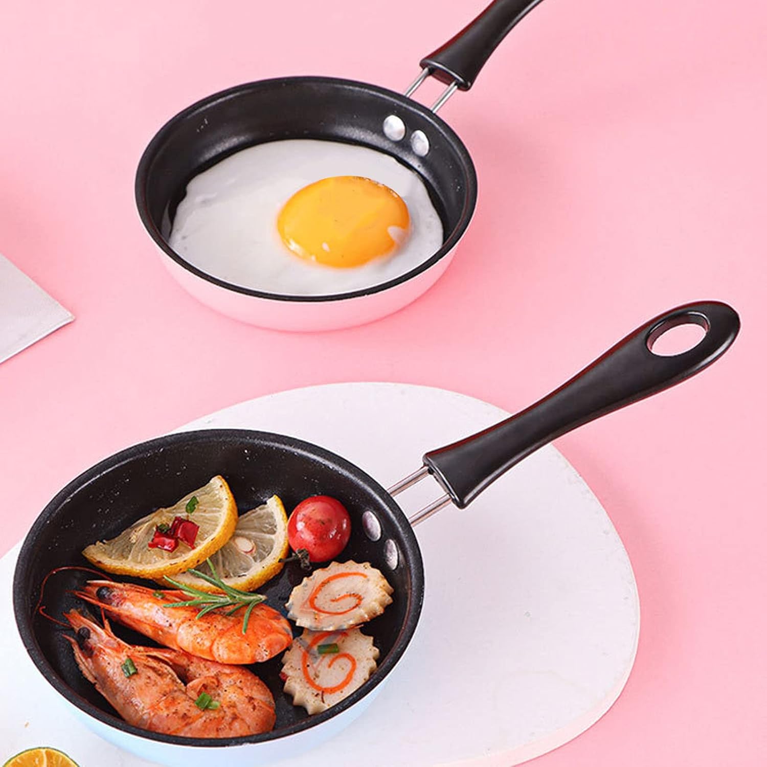 Mini sartén, sartén de acero inoxidable de 4.7 pulgadas, sartén antiadherente para huevos, tortillas, sartén pequeña para huevos y panqueques (azul)