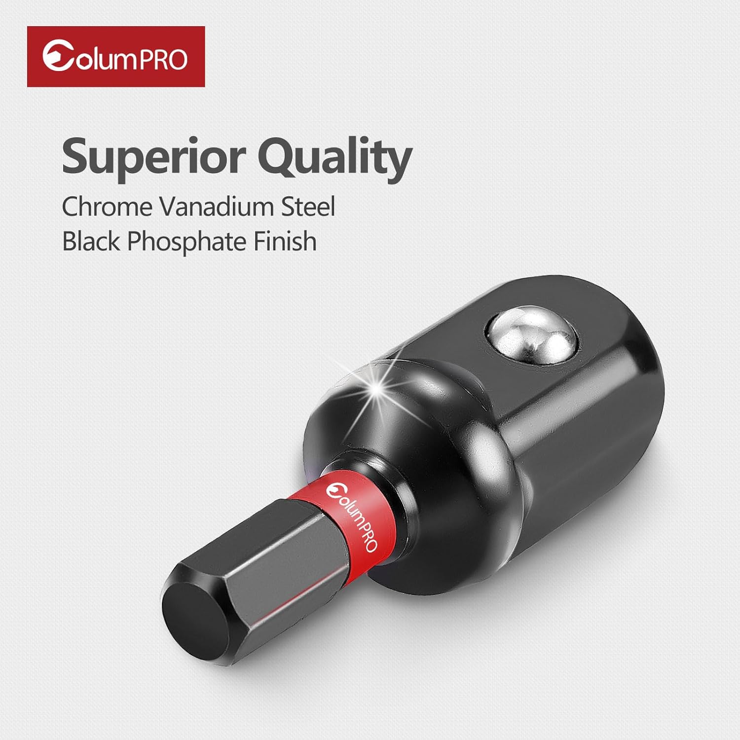 ColumPRO Juego de 3 adaptadores de enchufe de impacto rechoncho, adaptador de enchufe de vástago hexagonal de 14 “38” 12″