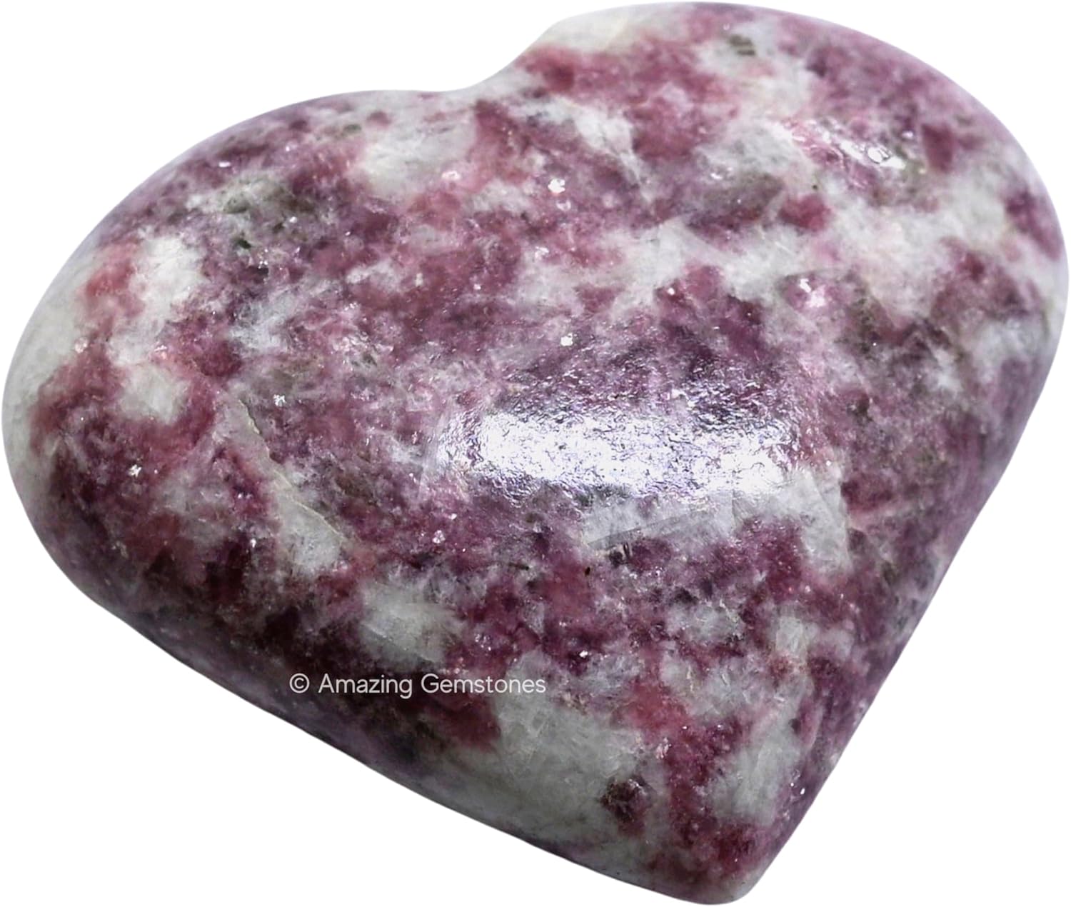 Piedra de palma de corazón de cristal de lepidolita, piedra de preocupación de masaje de bolsillo para equilibrio natural de chakras del cuerpo,