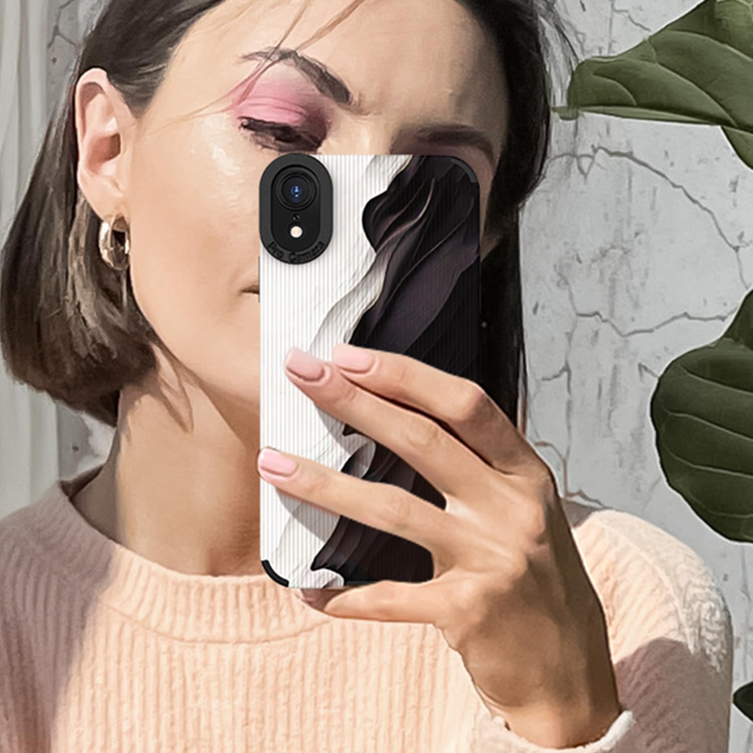 Funda de silicona compatible con iPhone XR para mujeres y niñas, TPU suave antigolpes, diseño aerodinámico de silicona, color negro
