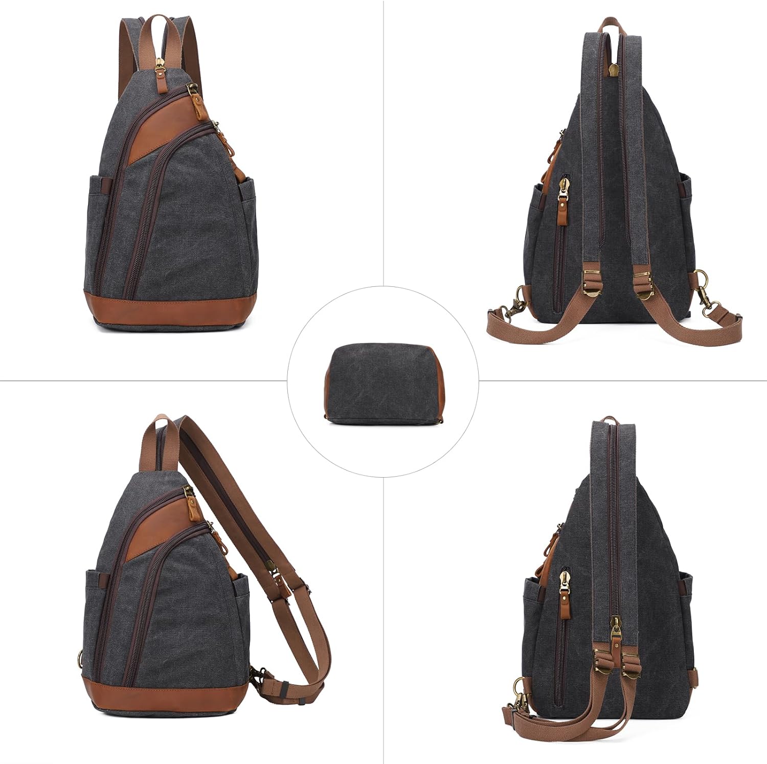 KL928 Bolso bandolera pequeño – Mochila cruzada de hombro casual mochila mochila para hombres y mujeres