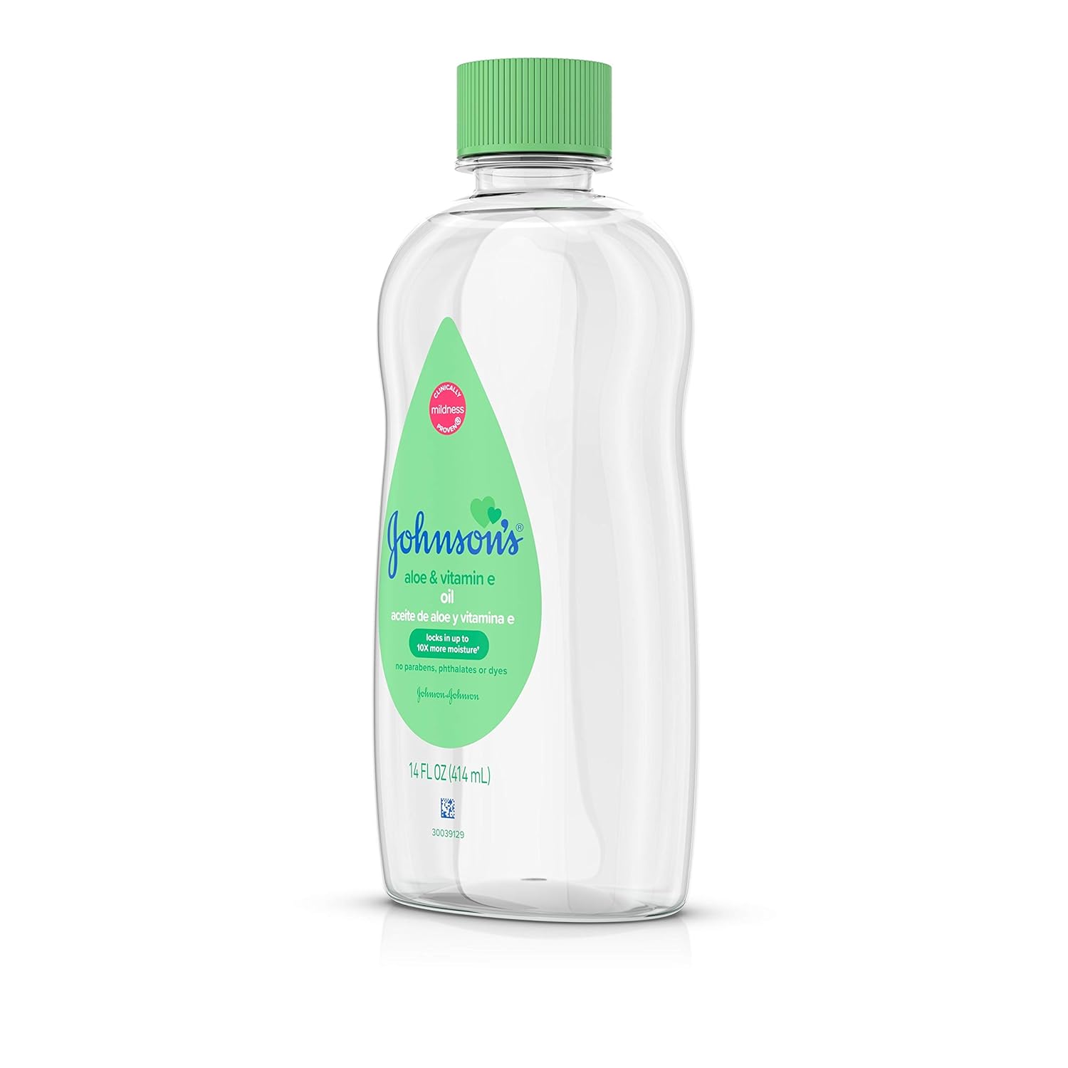 Johnson’s Baby Aceite, aceite mineral enriquecido con aloe vera y vitamina E para evitar la pérdida de humedad, hipoalergénico, 14 onzas líquidas