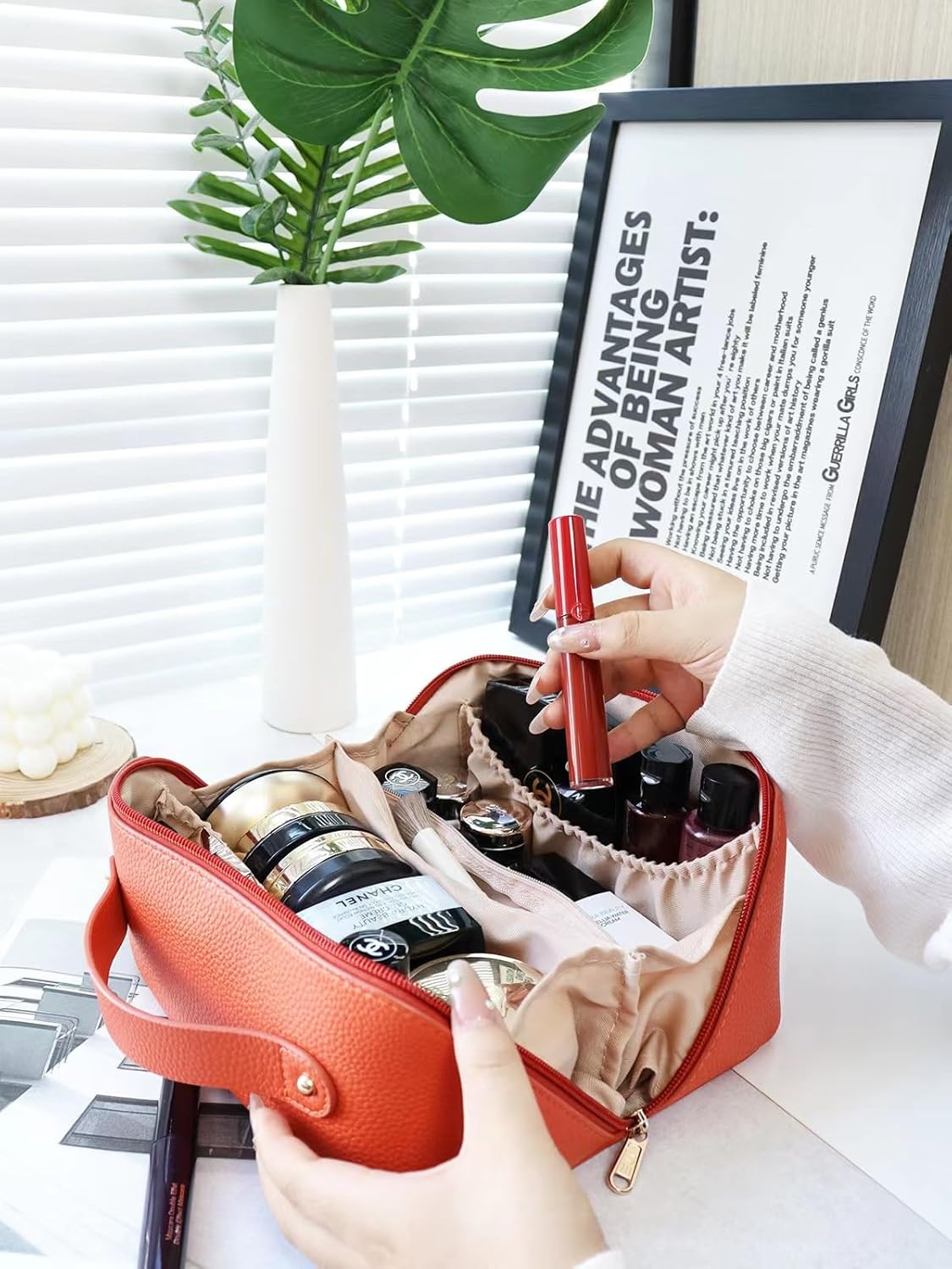 Bolsa de maquillaje de viaje, anaranjado (M-Orange), Moda