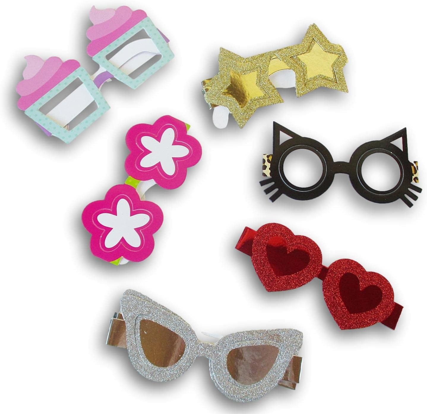 Show-Offs Gafas de papel para accesorios de fotos, recompensa, premio, recuerdo de fiesta, 12 pares