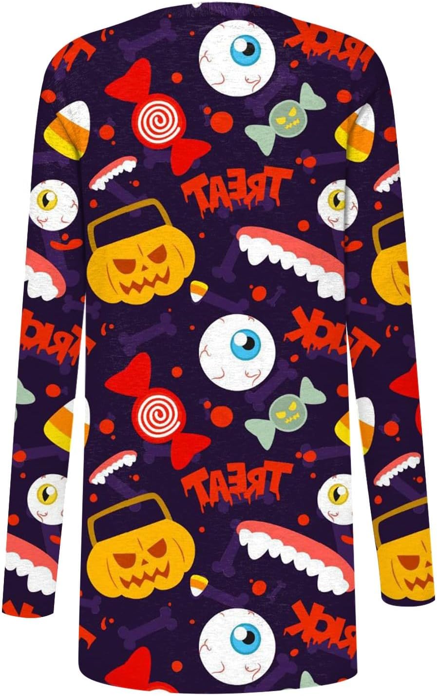 FQZWONG Cárdigan para mujer, a la moda, ligero, casual, de manga larga, parte delantera abierta, ropa de otoño, disfraces de Halloween