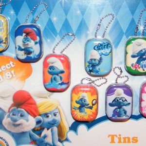 Juego de 8 cajas de almacenamiento de lata de juguete con figura de pitufo, juego de 8 se cuelga en casi cualquier cosa Juego de 8 cajas de almacenamiento de lata de juguete con figura de pitufo, juego de 8 se cuelga en casi cualquier cosa