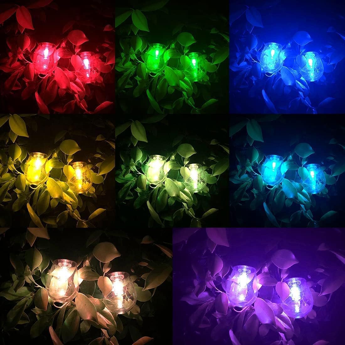 Cadena de luces inteligentes para exteriores de 48 pies, cambio de color con flash de música, bombilla LED S14 regulable WiFi inastillable,