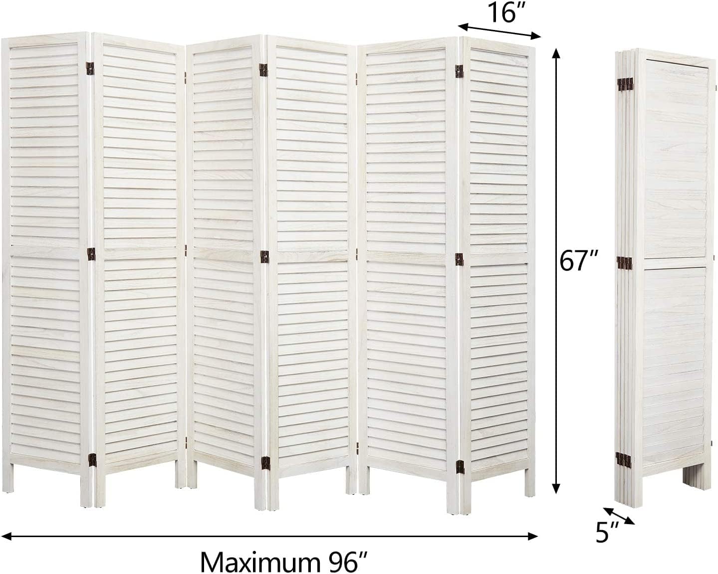 Divisor de habitación de 6 paneles plegables de madera para el hogar, divisor independiente para dormitorio, sala de estar, baño