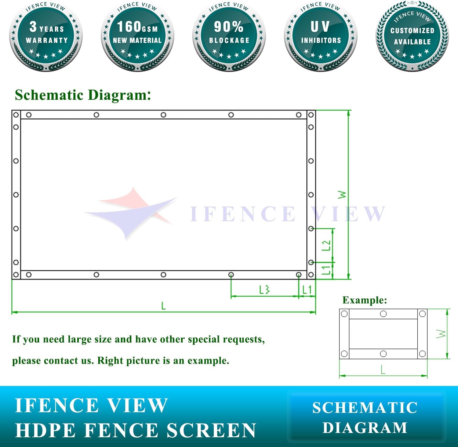 Ifenceview – Red de malla de tela para valla de privacidad de 5 x 3 pies a 5 x 50 pies, color marrón, para obras de construcción, patio, entrada,